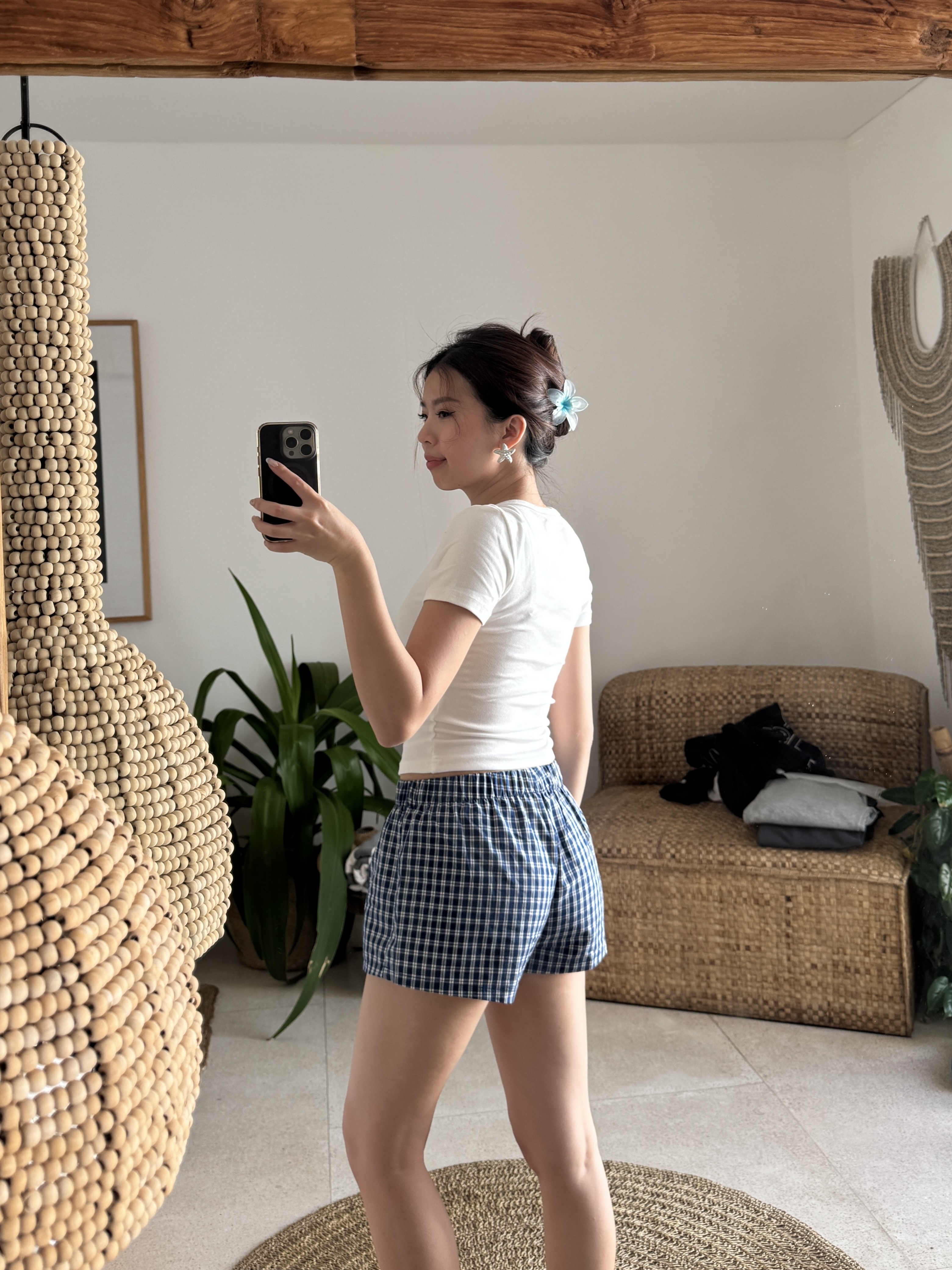 美式格紋小短褲🫐