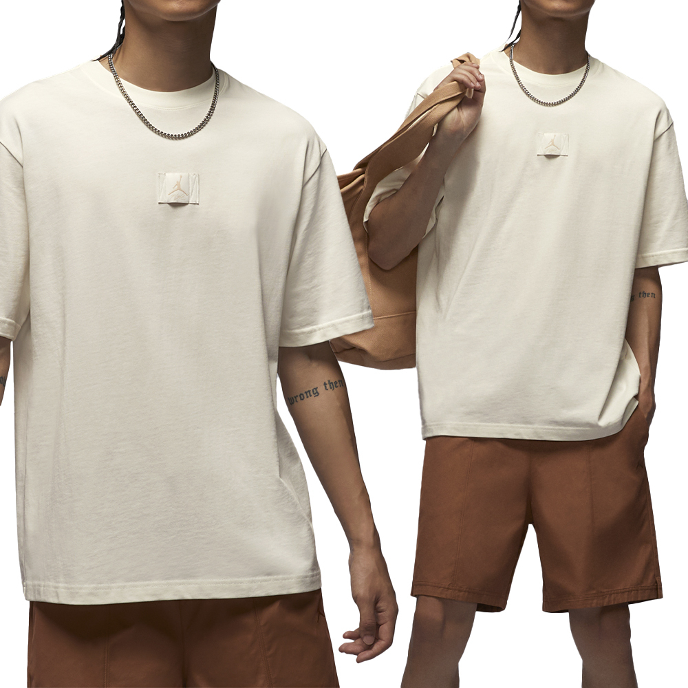 Nike J FLT ESS 85 SS Crew 男款 米白色 運動 休閒 上衣 圓領 短袖 FZ1913-133