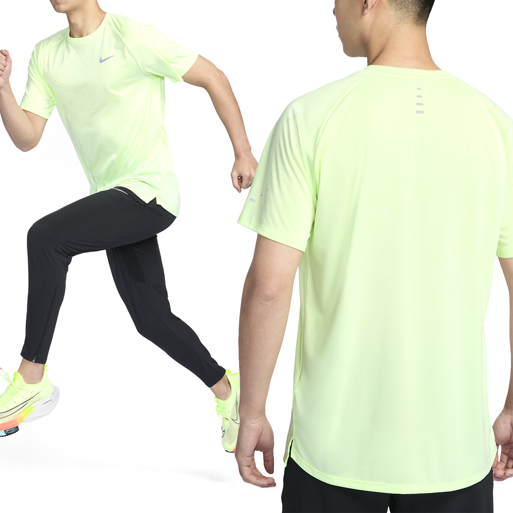 Nike Dfadv Stride SS Top 男款 黃綠色 速乾 跑步 休閒 運動 圓領 短袖 HV5204-701