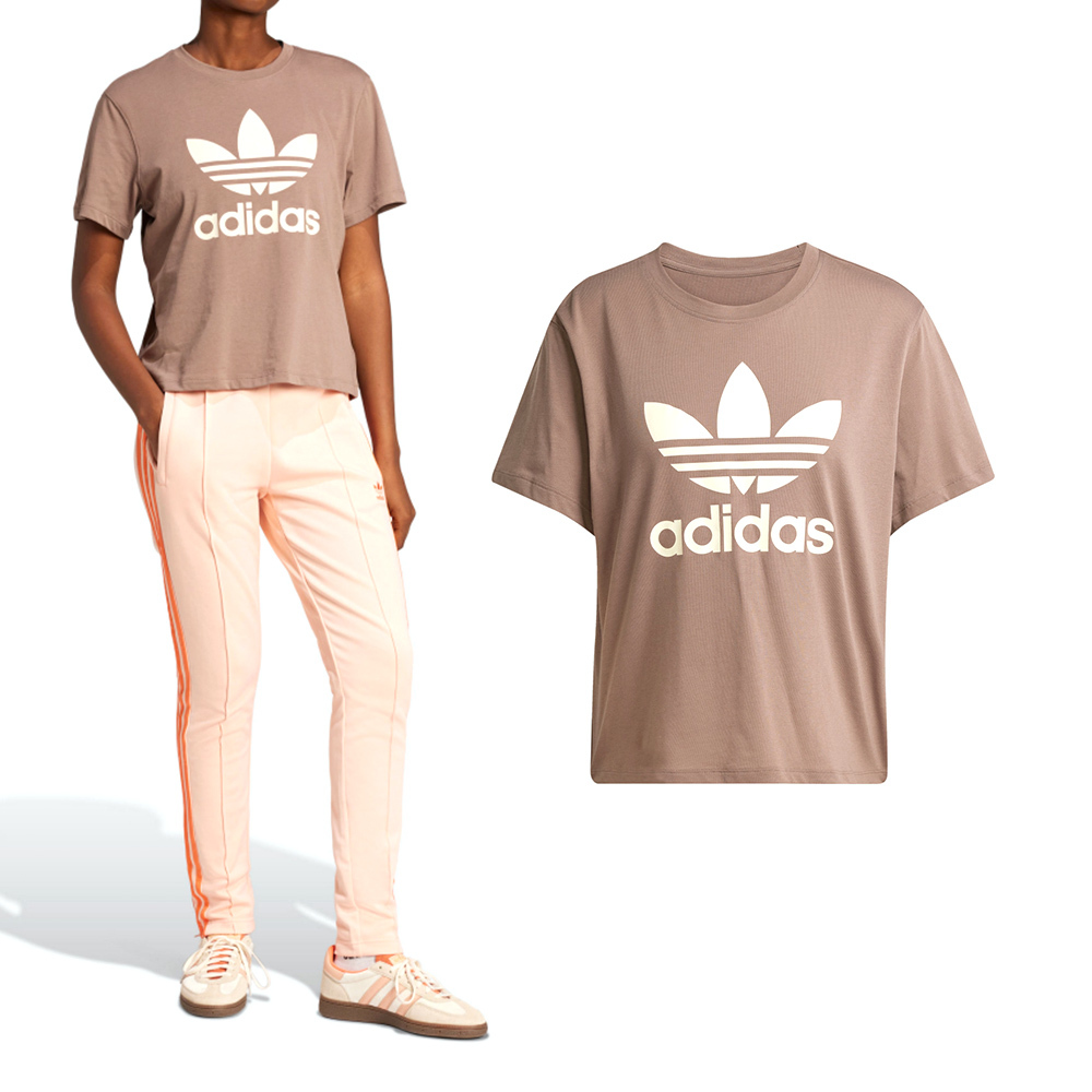 Adidas TRFL Tee Boxy 女款 棕色 亞規 圓領 T恤 運動 上衣 休閒 短袖 JD4582