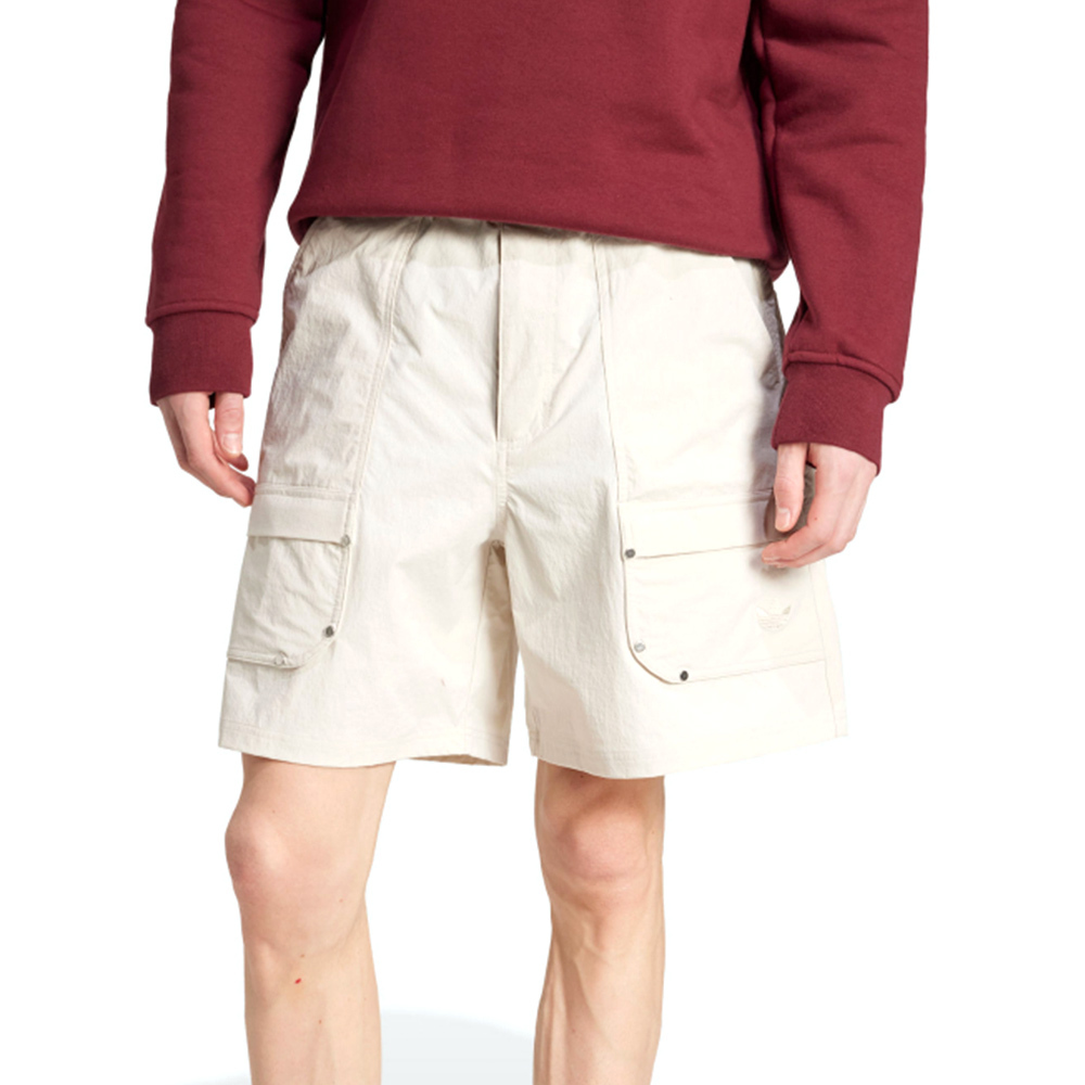 Adidas P ESS C 男款 白色 運動 休閒 工裝褲 三葉草 亞規 口袋 短褲 JD5883