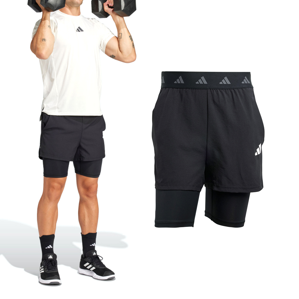 Adidas GYM+ 2in1 Short 男款 黑色 運動 休閒 五分褲 慢跑 訓練 愛迪達 短褲 JE5665