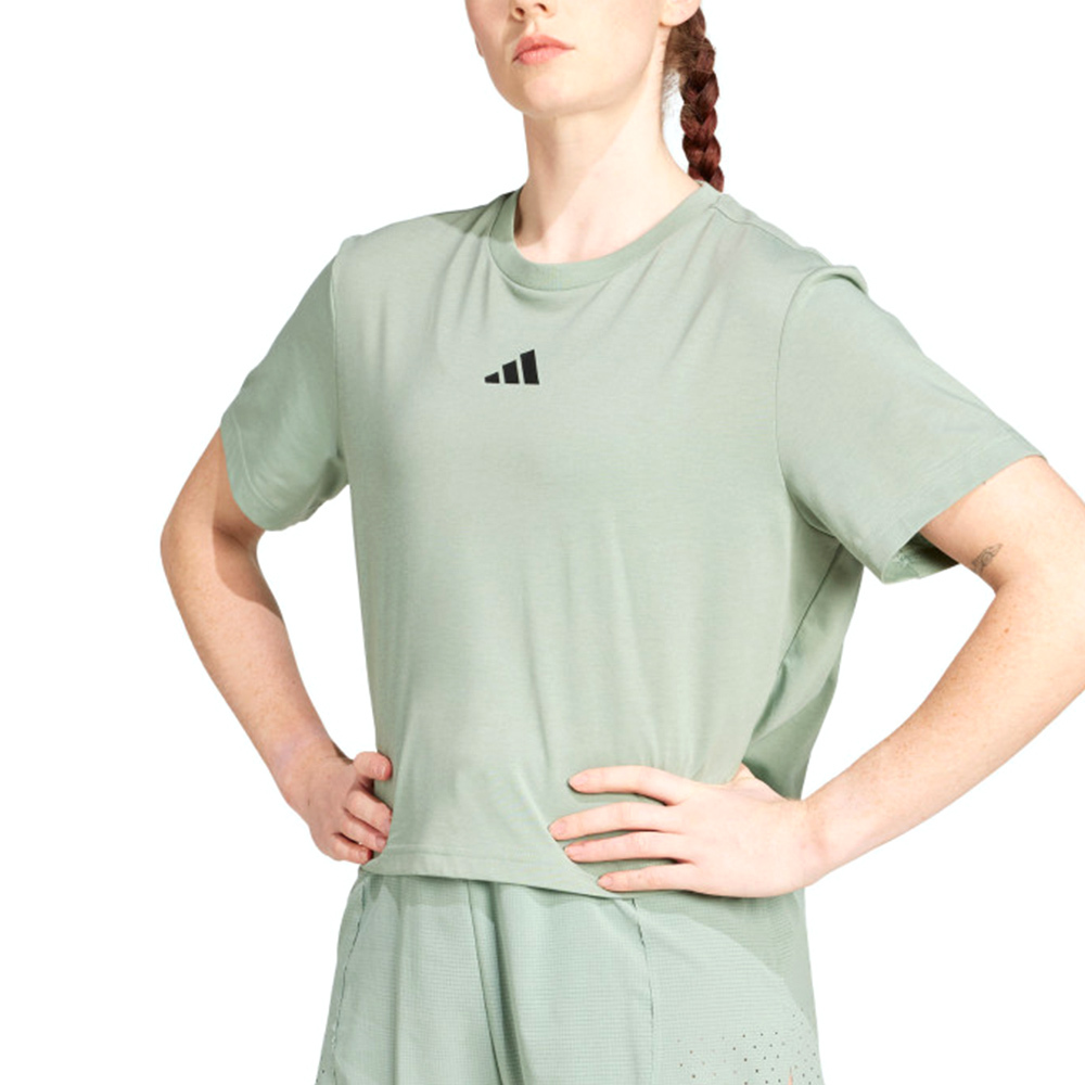 Adidas W HIIT G T 女款 綠色 運動 圓領 休閒 上衣 訓練 慢跑 寬鬆 短袖 JD8227