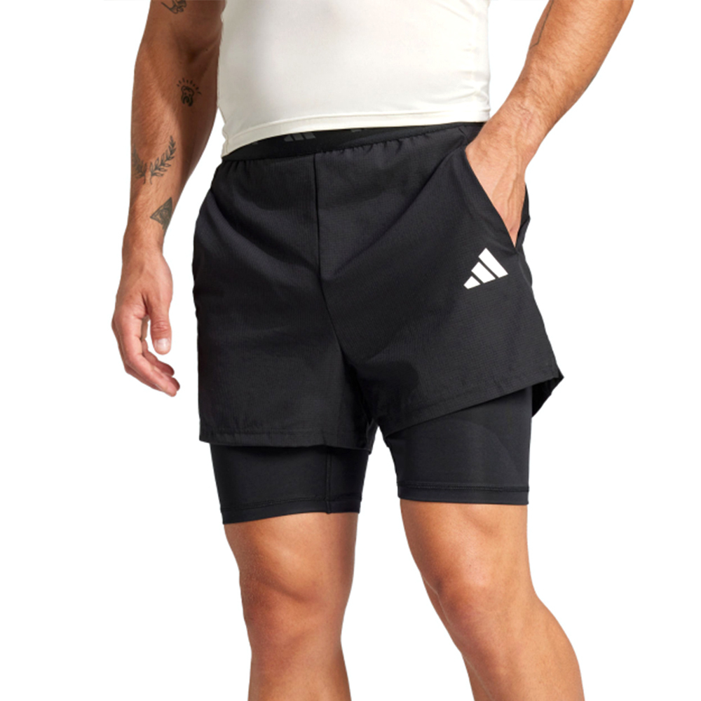 Adidas GYM+ 2in1 Short 男款 黑色 運動 休閒 五分褲 慢跑 訓練 愛迪達 短褲 JE5665