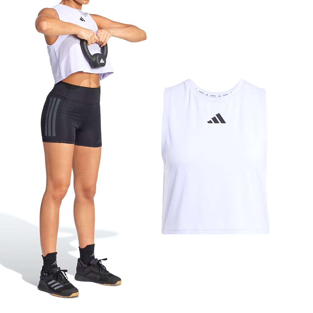 Adidas Boxy Tank 3S 女款 紫色 慢跑 吸濕 排汗 國際碼 運動 休閒 背心 JJ3495