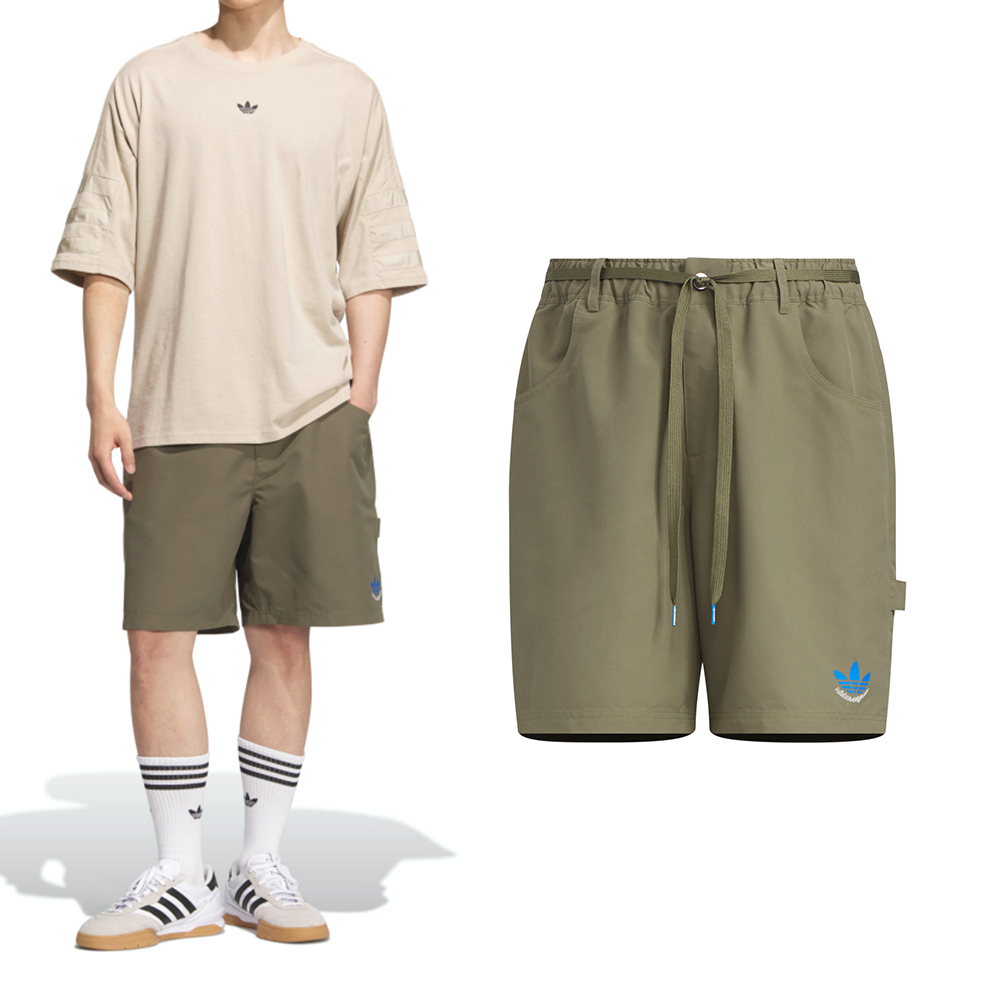 Adidas CS Short M 男款 軍綠色 運動 休閒 亞規 三葉草 口袋 寬鬆 短褲 JN1668