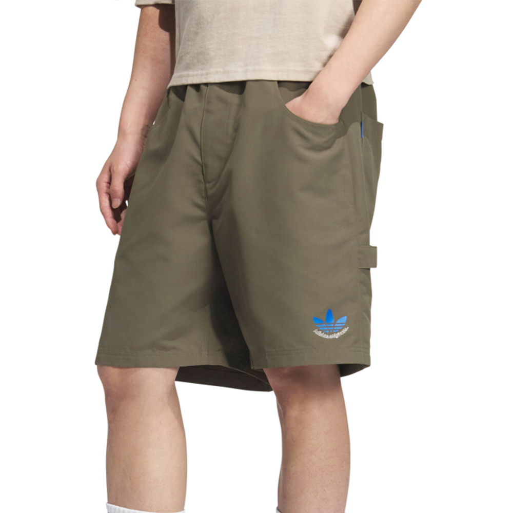 Adidas CS Short M 男款 軍綠色 運動 休閒 亞規 三葉草 口袋 寬鬆 短褲 JN1668