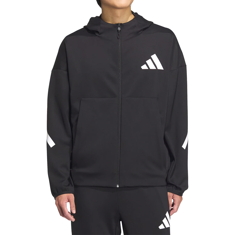 Adidas Z.N.E. Cool JKT 男款 黑色 連帽 基本款 拉鍊 口袋 運動 休閒 外套 JN0131