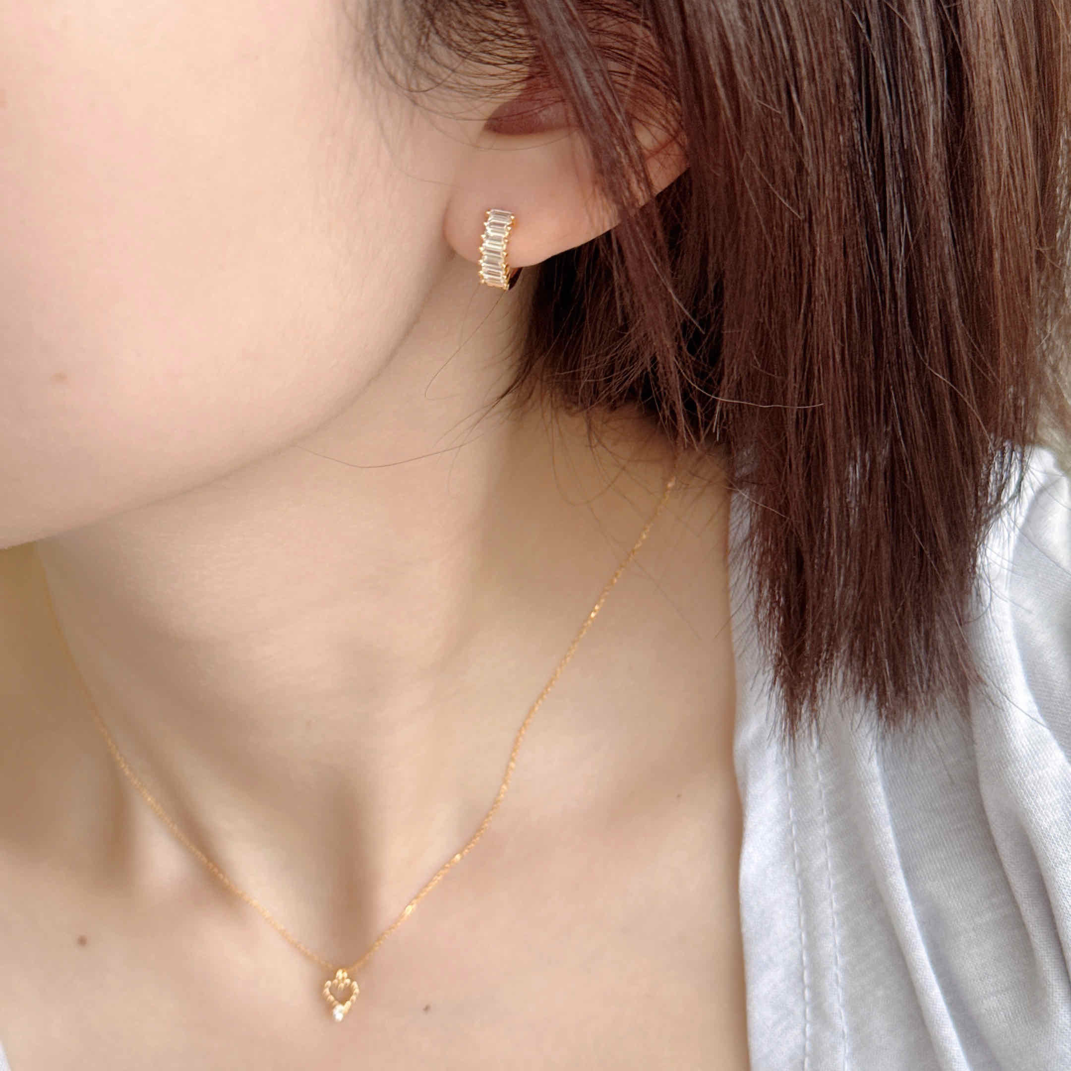 🇰🇷925 silver 質感方鑽易扣耳環｜2 color