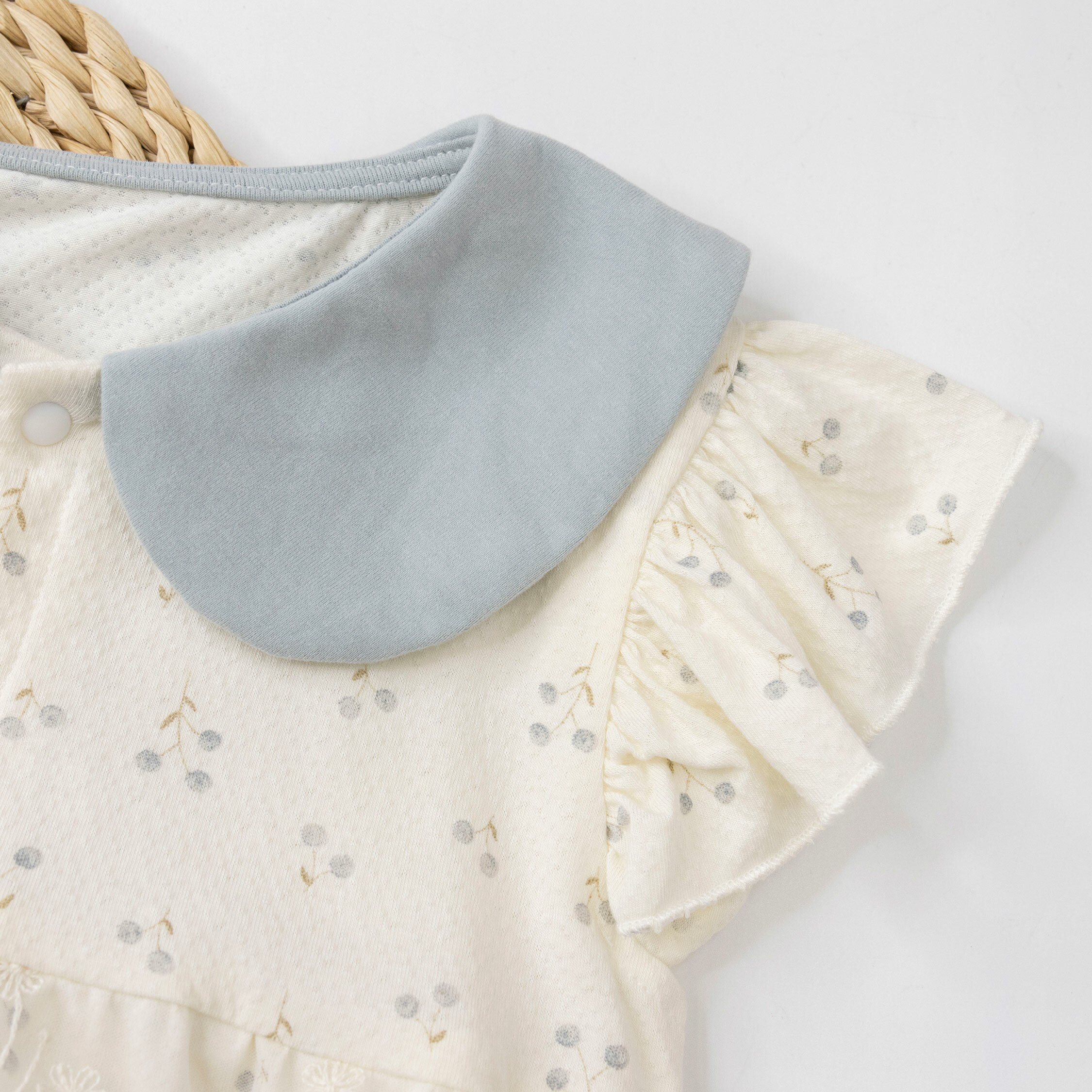 【JG0484】花邊蕾絲小花盆刺繡拼接連身衣