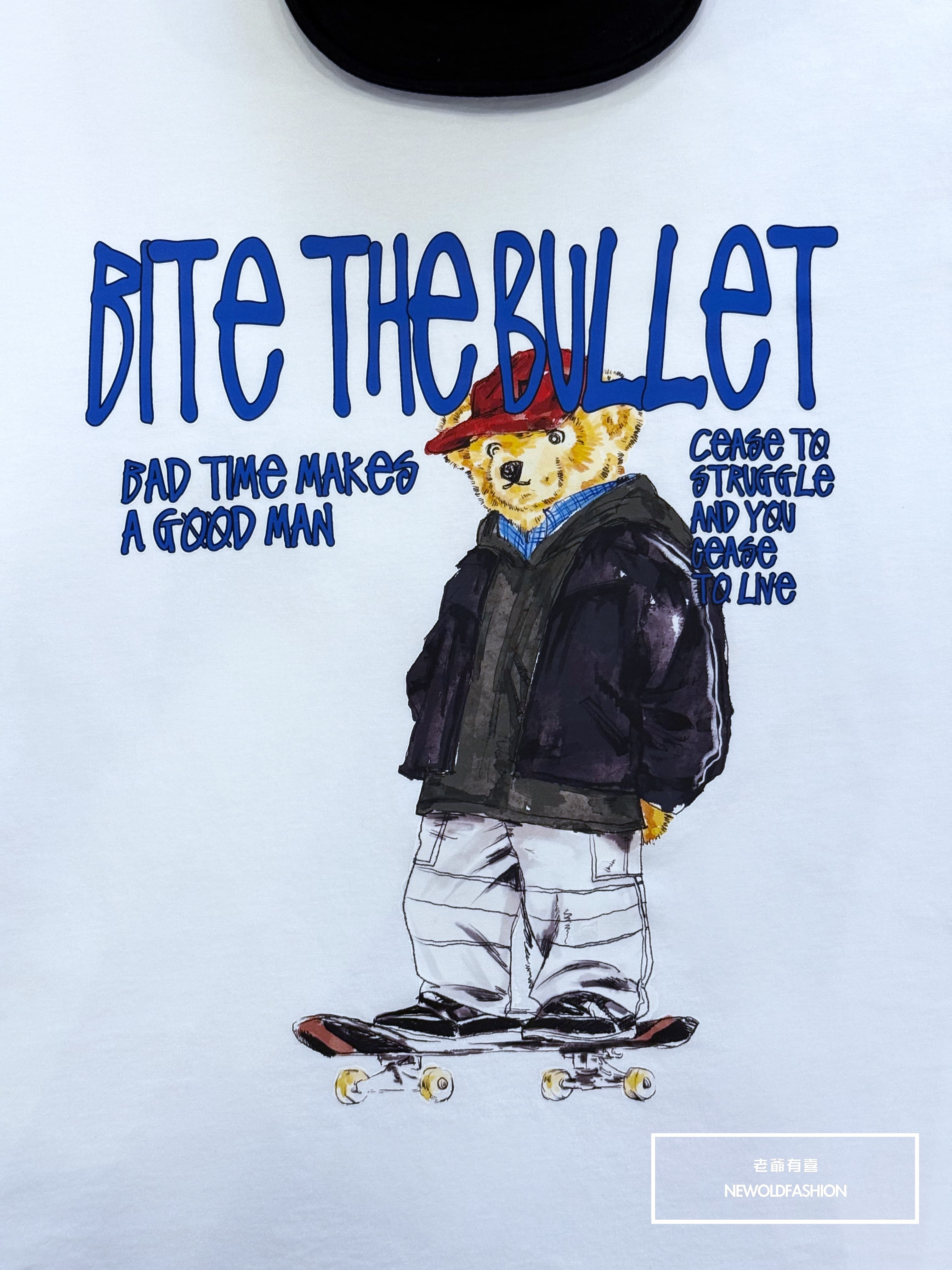 『新品上市』重磅滑板熊短T(NOF25038189)-白