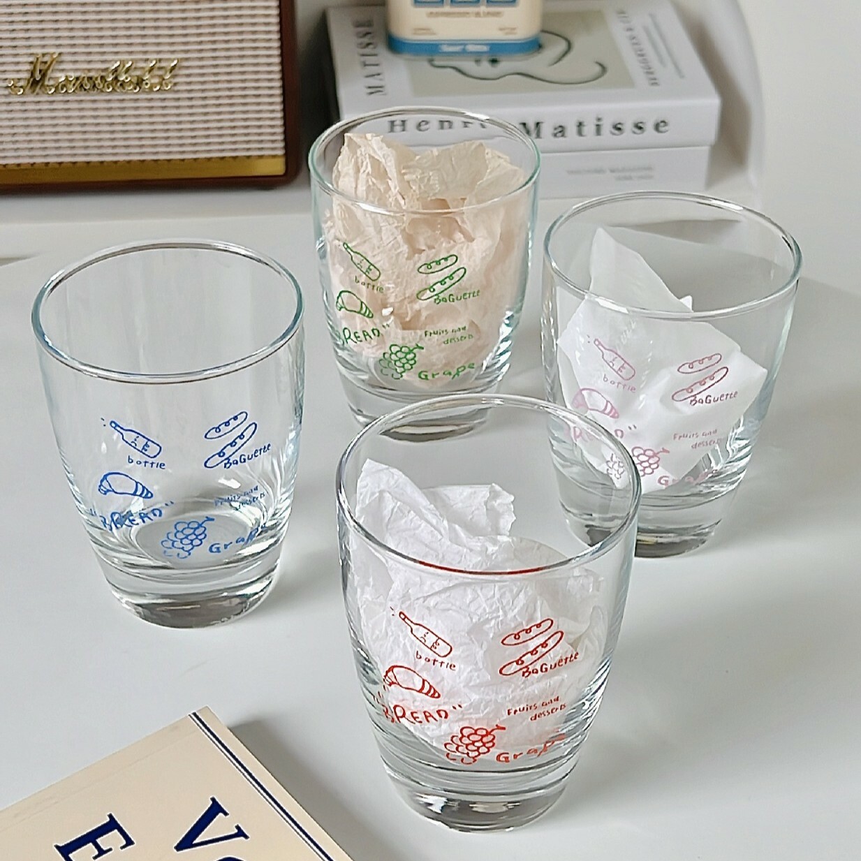 《5901》高顏值字母厚底玻璃杯 300ml