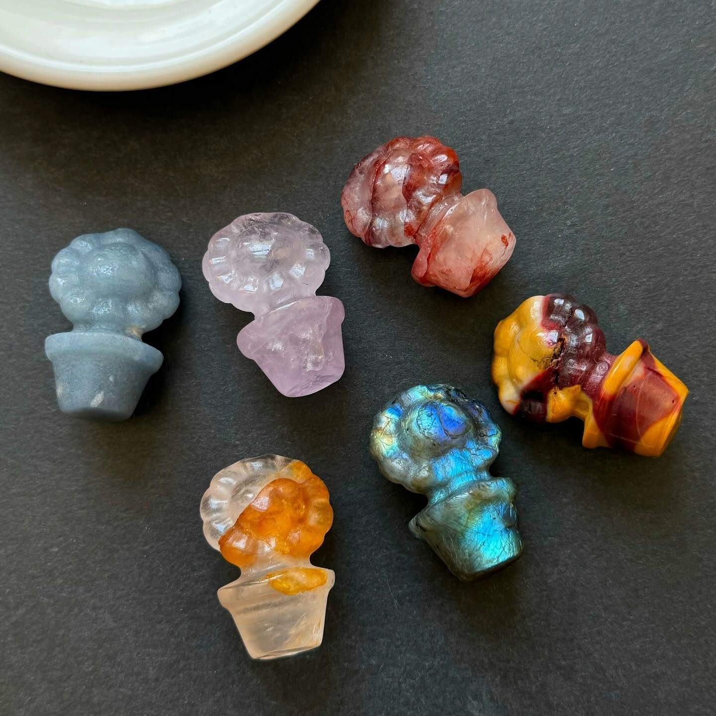 [原石] 水晶向日葵花盆 水晶擺件