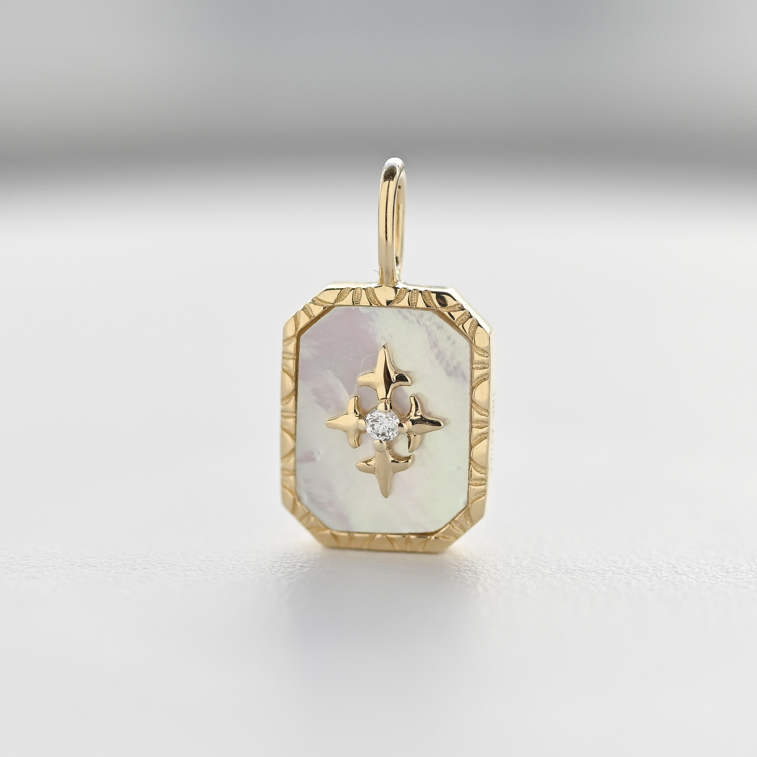 18K Two Faced MOP Diamond Pendant
