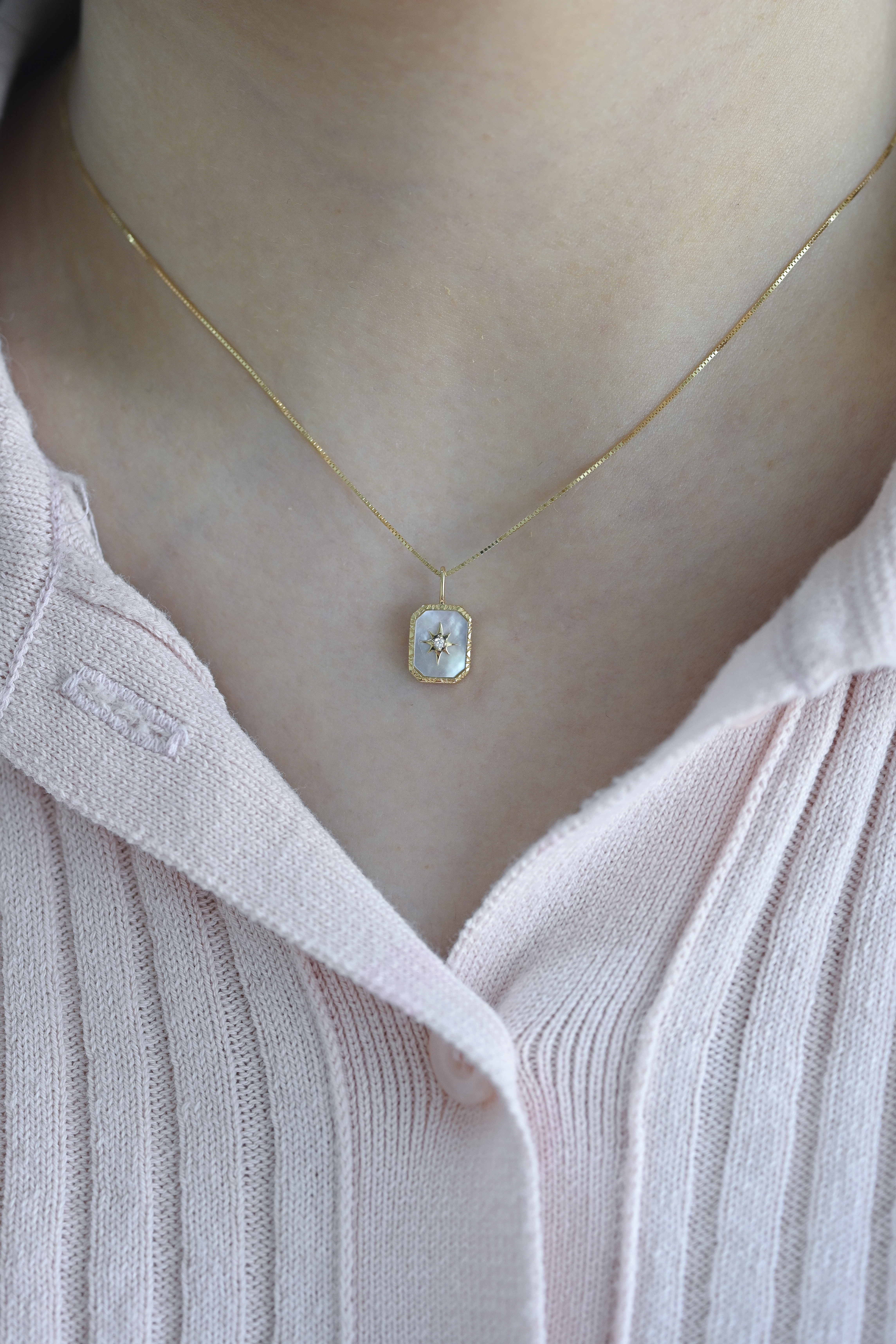 18K Two Faced MOP Diamond Pendant