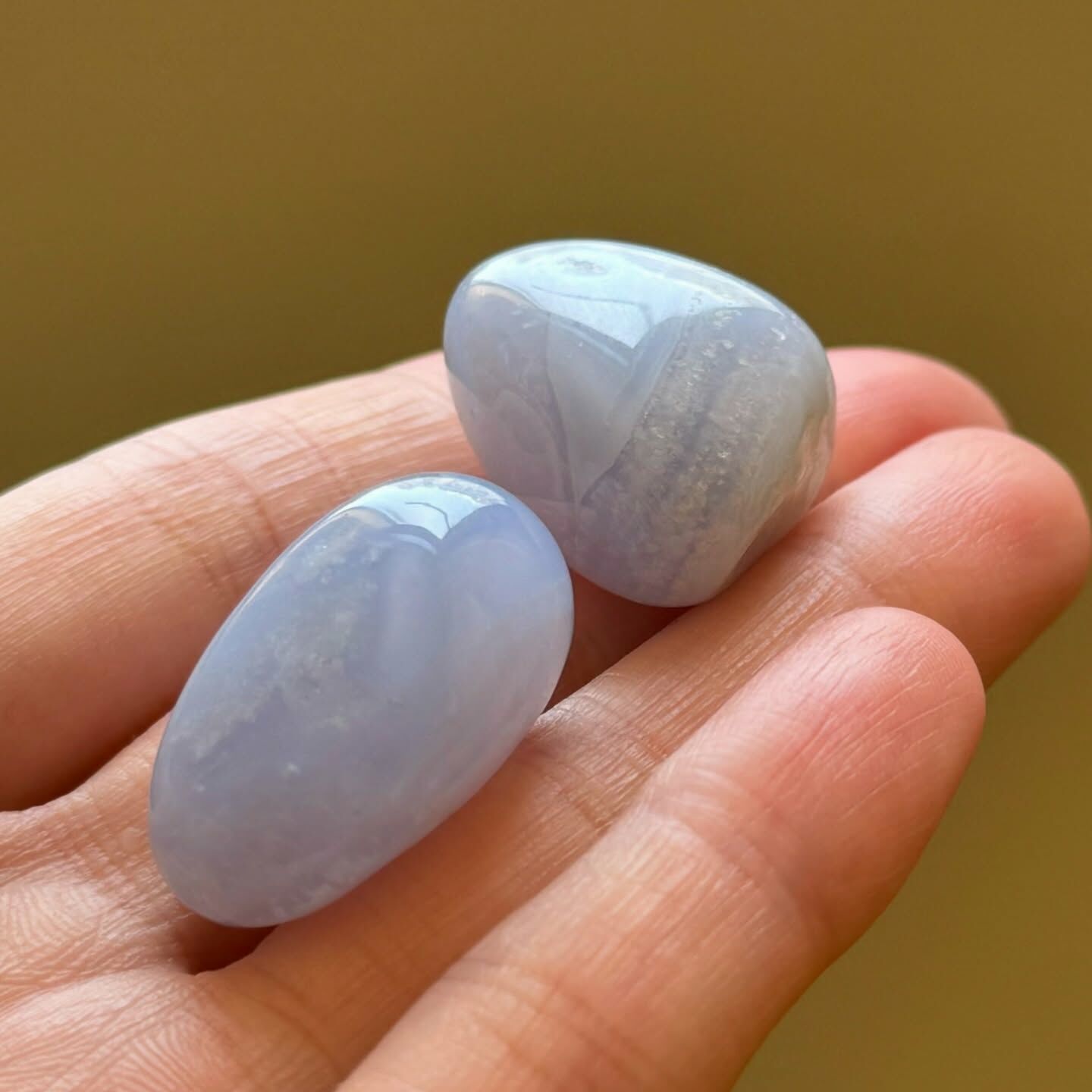 原石] 藍紋瑪瑙水晶滾石