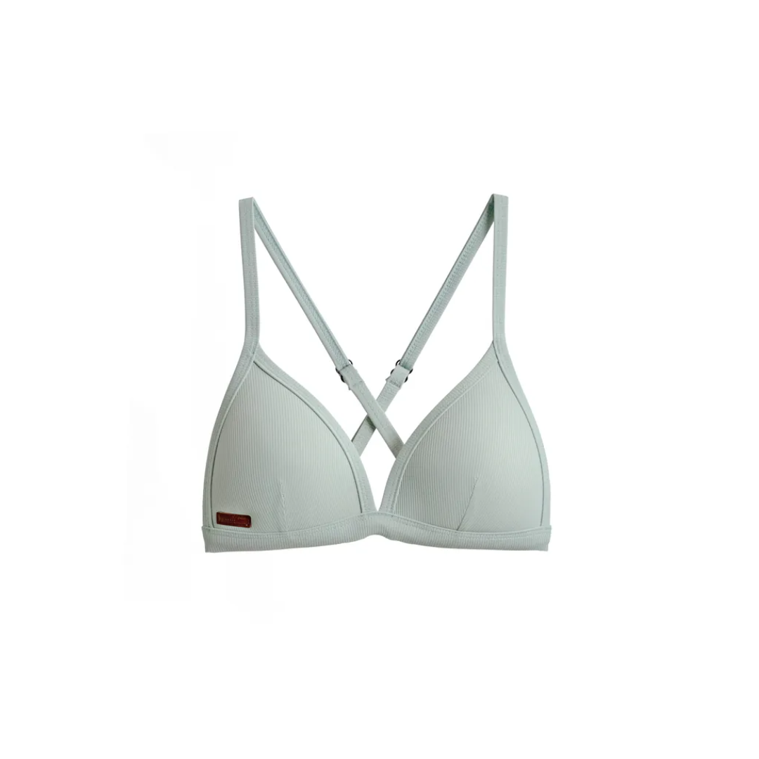 ▲Muiiswim UPii 美胸無綁帶比基尼 羅紋奶綠