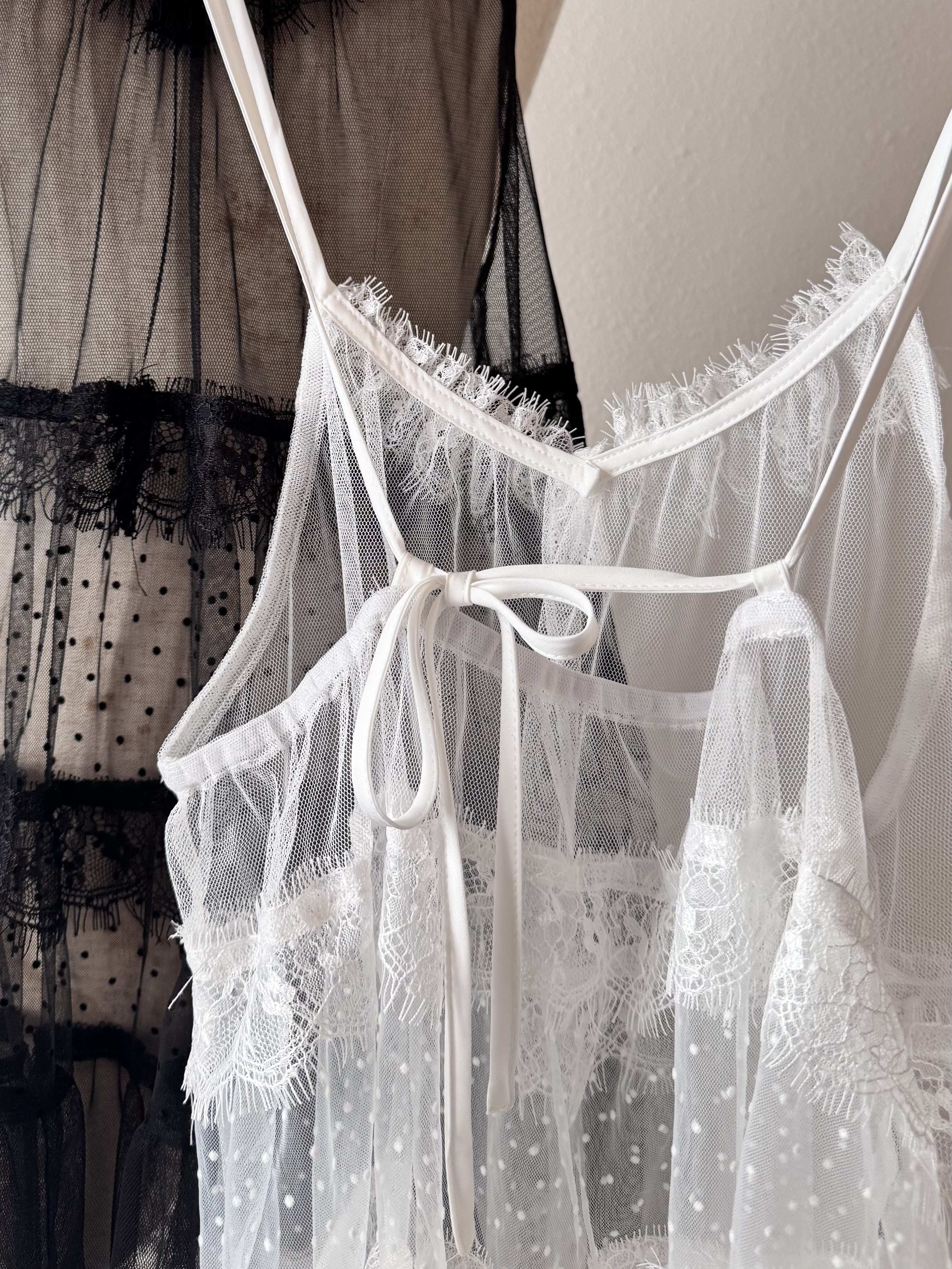 疊穿0負擔 ！紗網拼接蕾絲吊帶罩裙 - BL51530