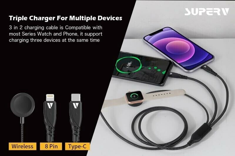 【現貨】SuperV PD100W CC51 多功能快速充電線 (120CM)