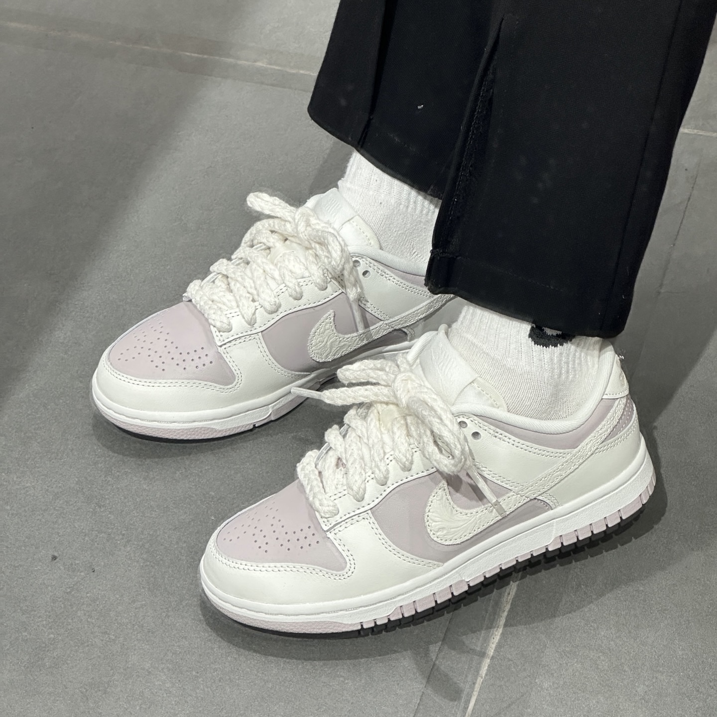 NIKE DUNK LOW "FLORAL" 芋泥紫 紫粉 編織鞋帶 浮雕LOGO 女鞋 IH0639-011