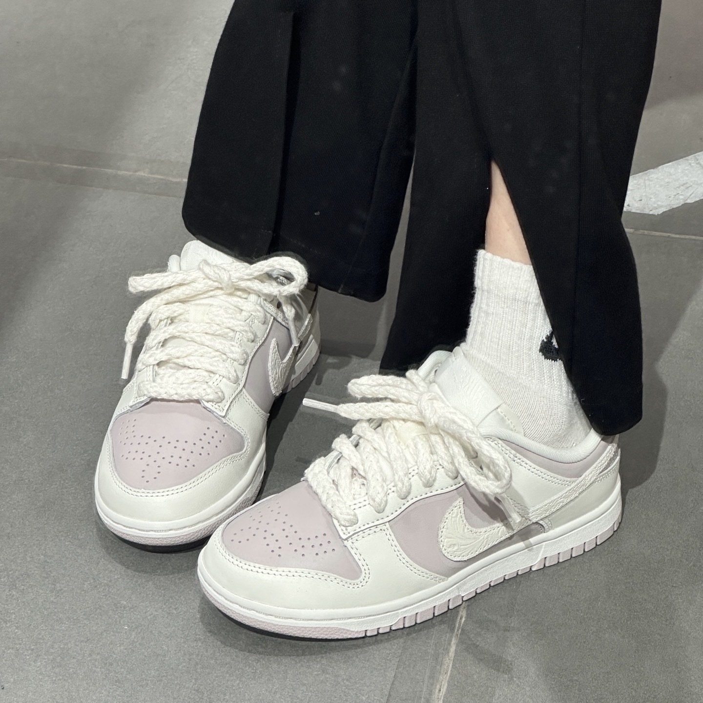 NIKE DUNK LOW "FLORAL" 芋泥紫 紫粉 編織鞋帶 浮雕LOGO 女鞋 IH0639-011