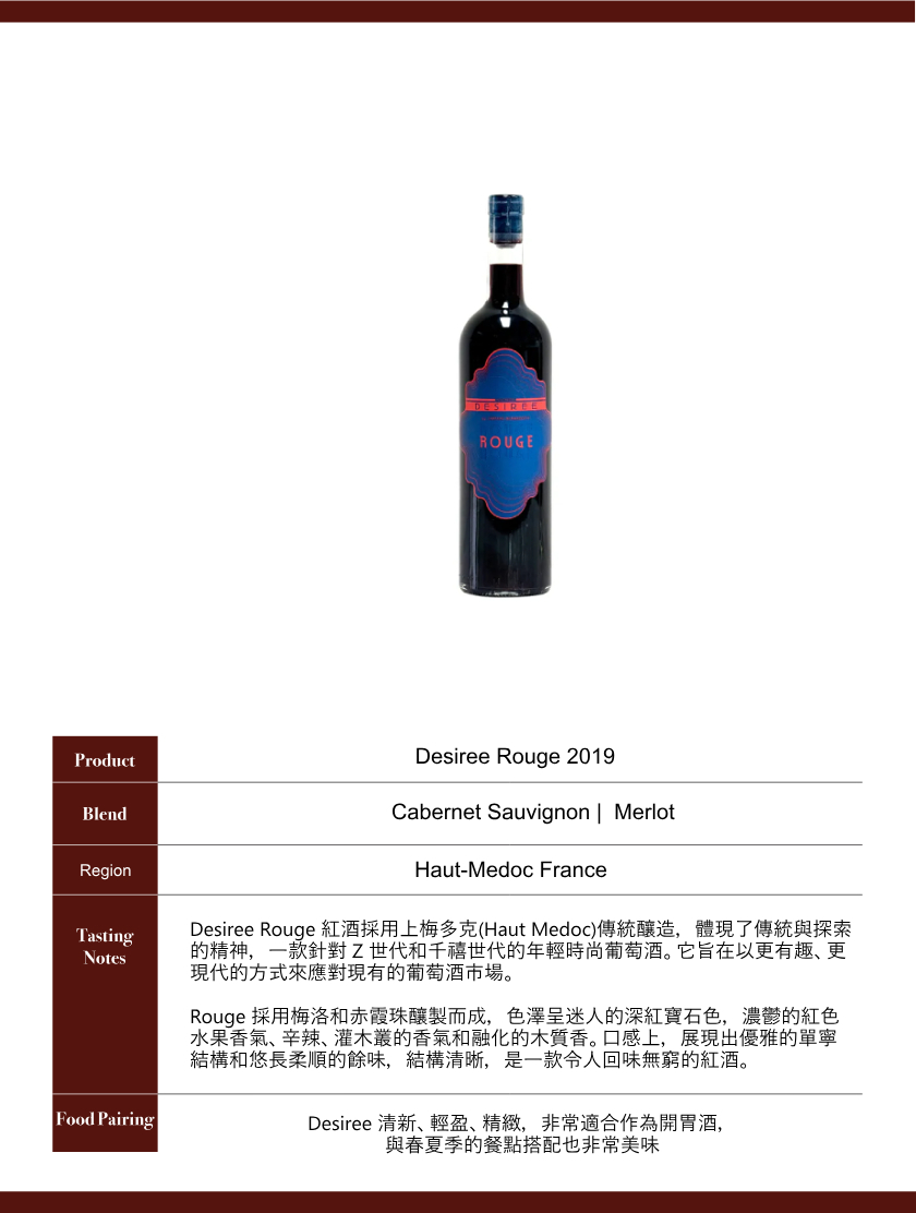 Desiree by Chateau Bernadotte Rouge 2019 (750ml)