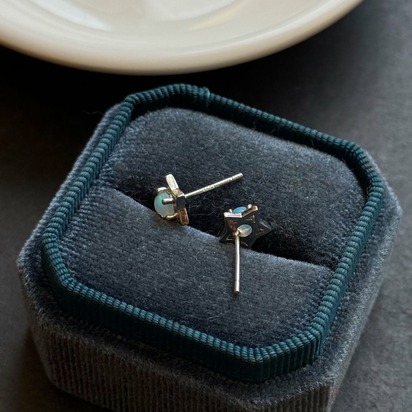 [原石] 衣索比亞蛋白石 925銀耳環