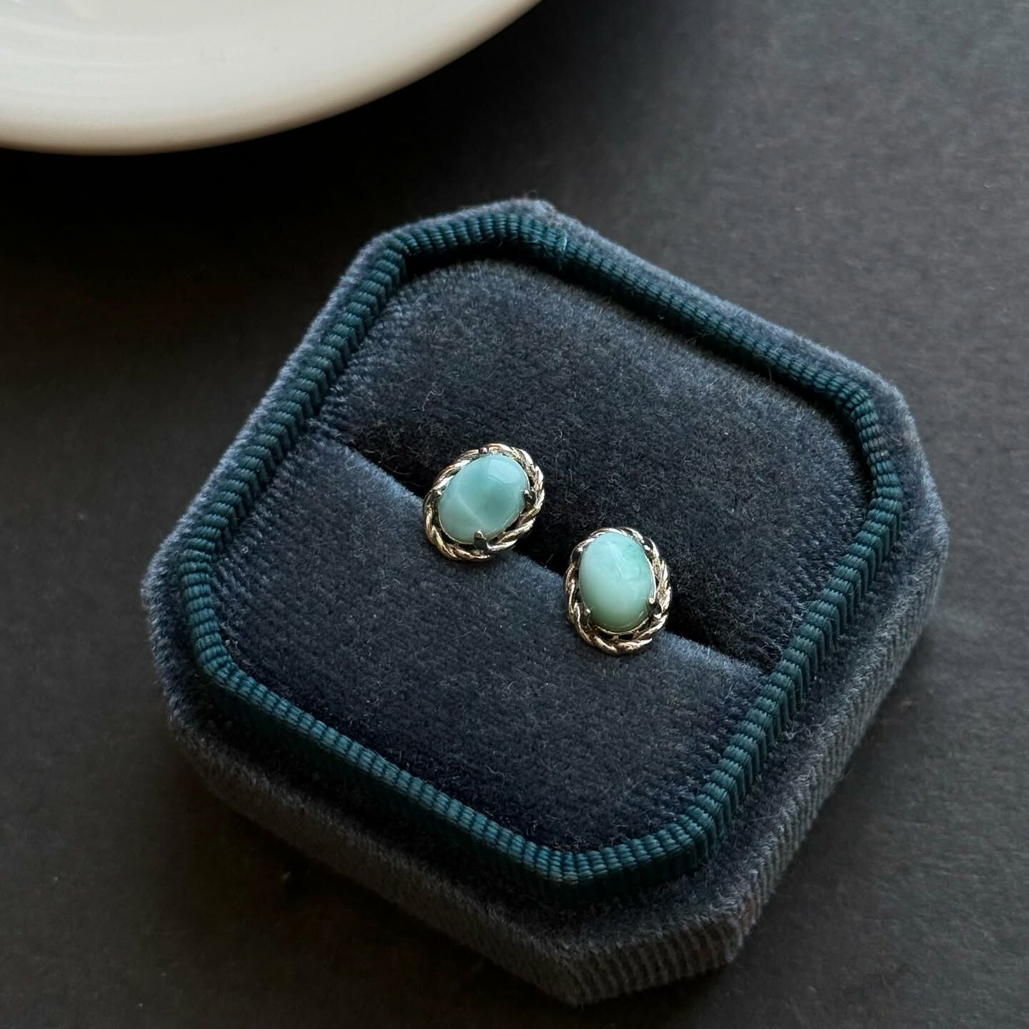 [原石] 拉利瑪石 / 海紋石 925銀耳環