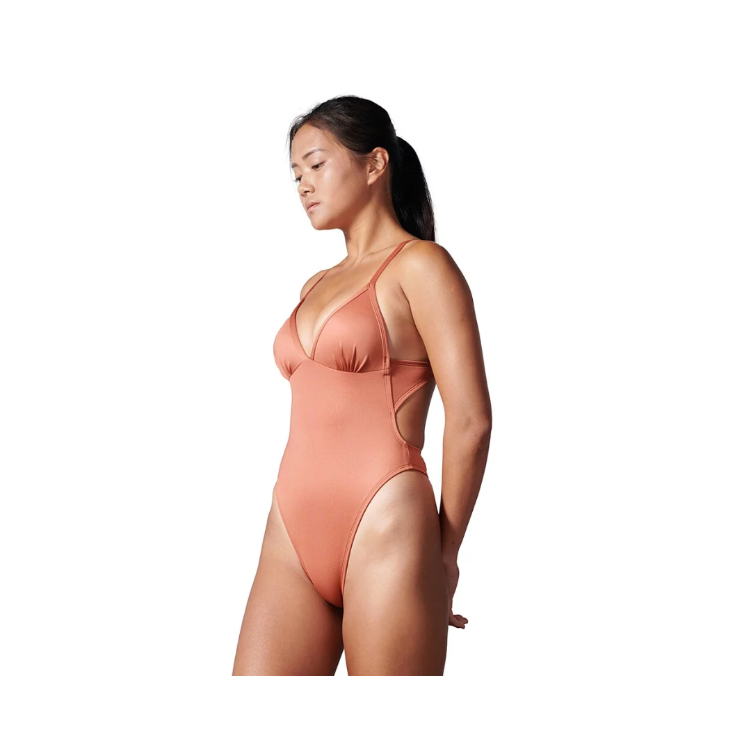 ▲Muiiswim UPVEW美胸連身款  海鷗丁連身比基尼 焦糖橙棕