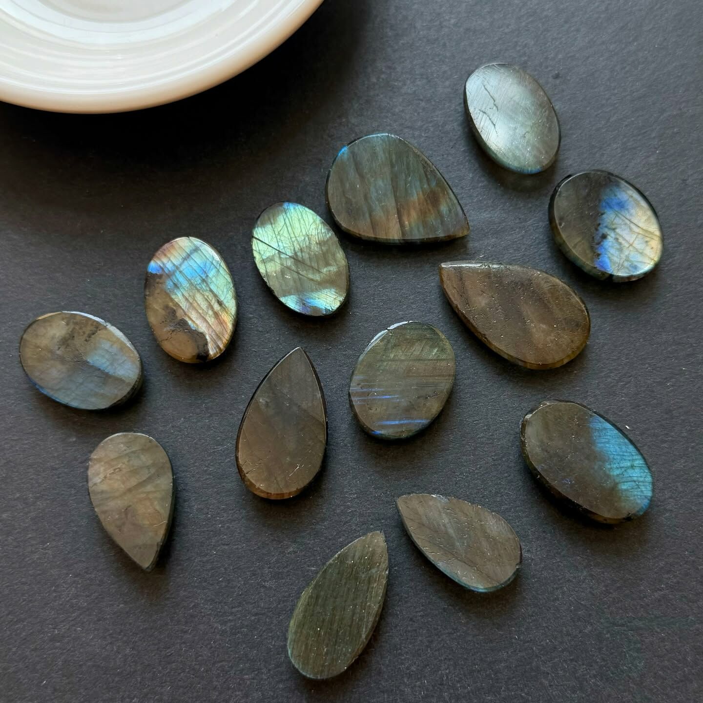 [原石] 拉長石蛋面 水晶蛋面