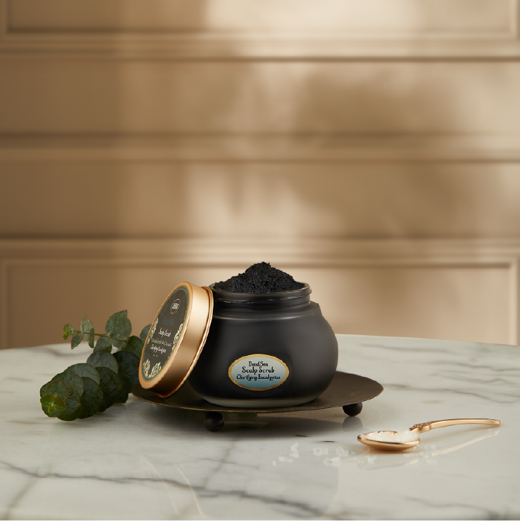 淨煥尤加利 死海黑礦泥頭皮磨砂膏 300g