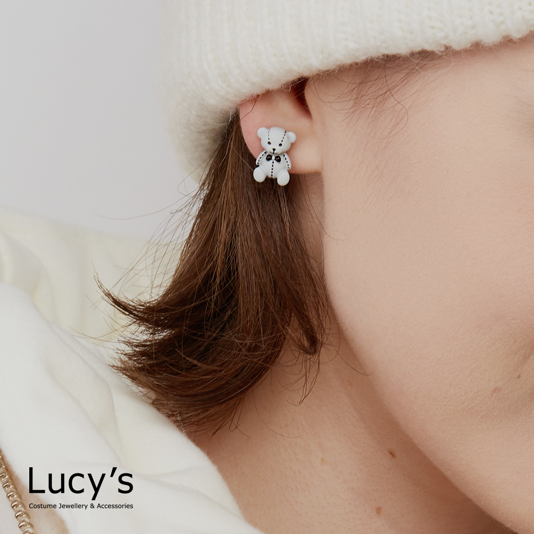 小熊玩偶 耳環 (四色) (122678/122679/122680/122681)