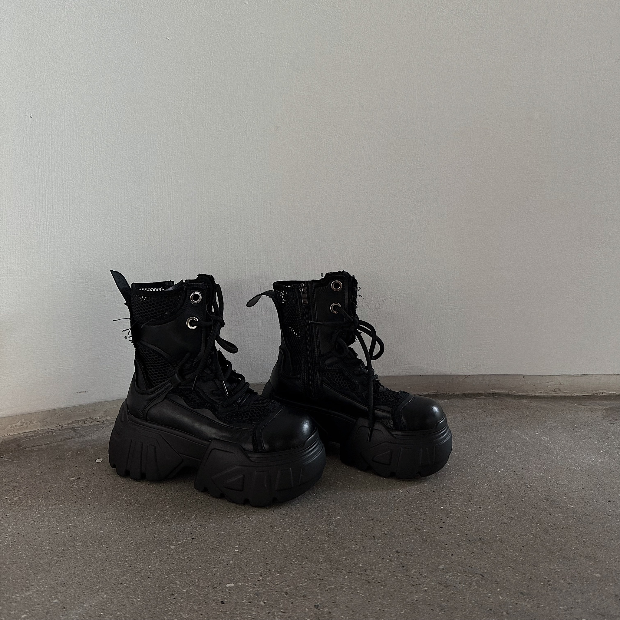 【Apr.23 廣州連線】小眾顯高* 賽博朋克繫帶厚底靴