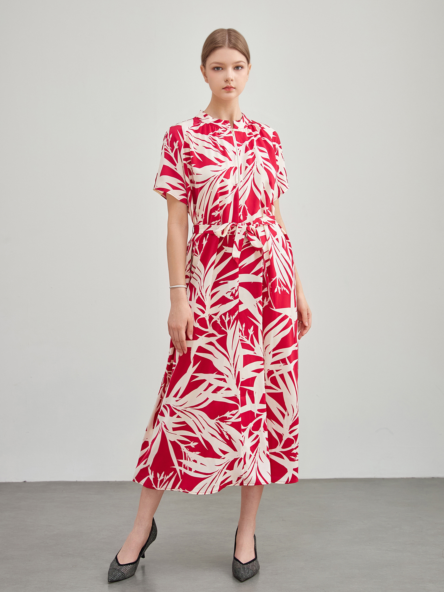 mi-tu 印花圓領連身裙