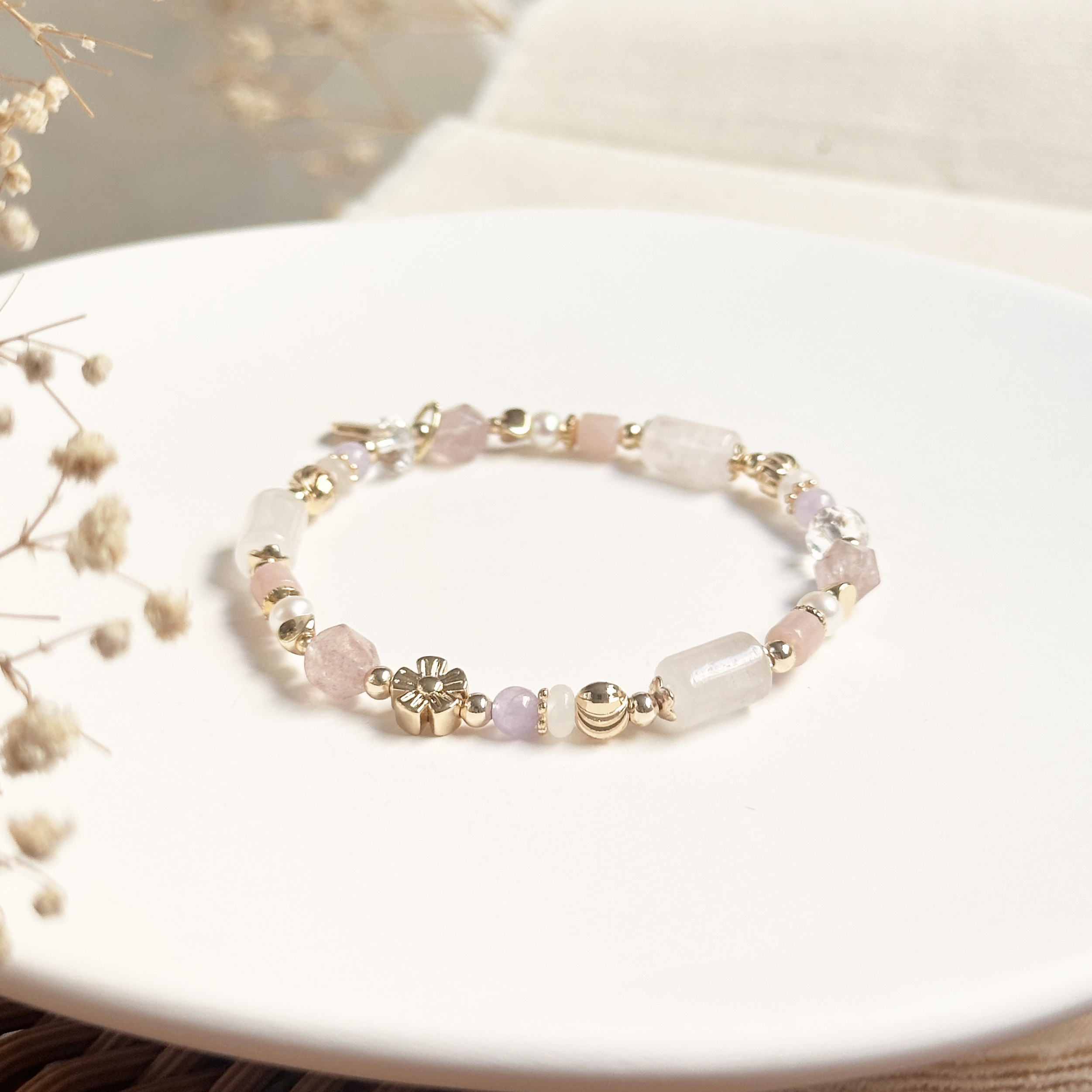 生日花 • 伍月貳參 • 歐丁香 – 粉晶 – 手鍊