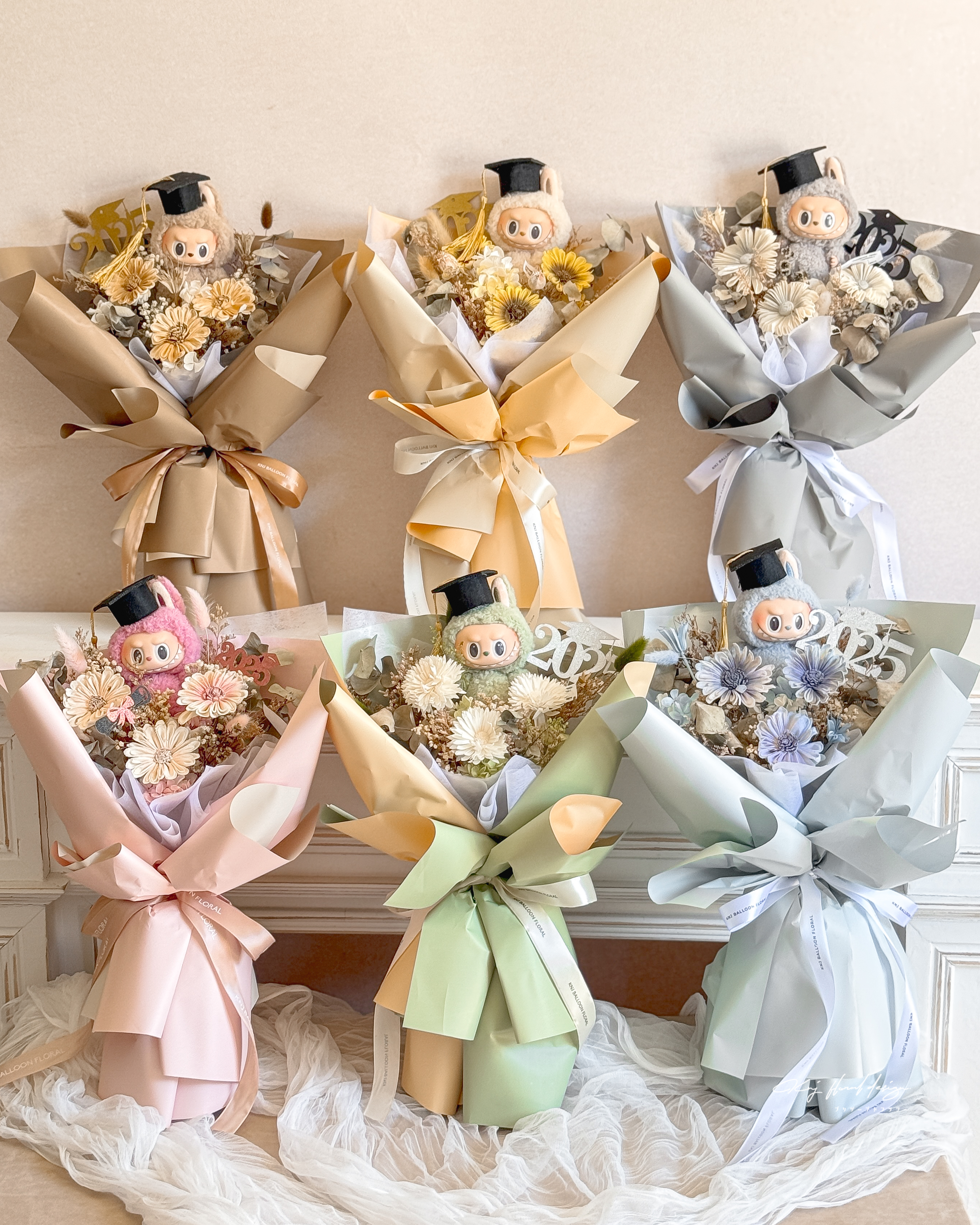 LABUBU 馬卡龍畢業花束