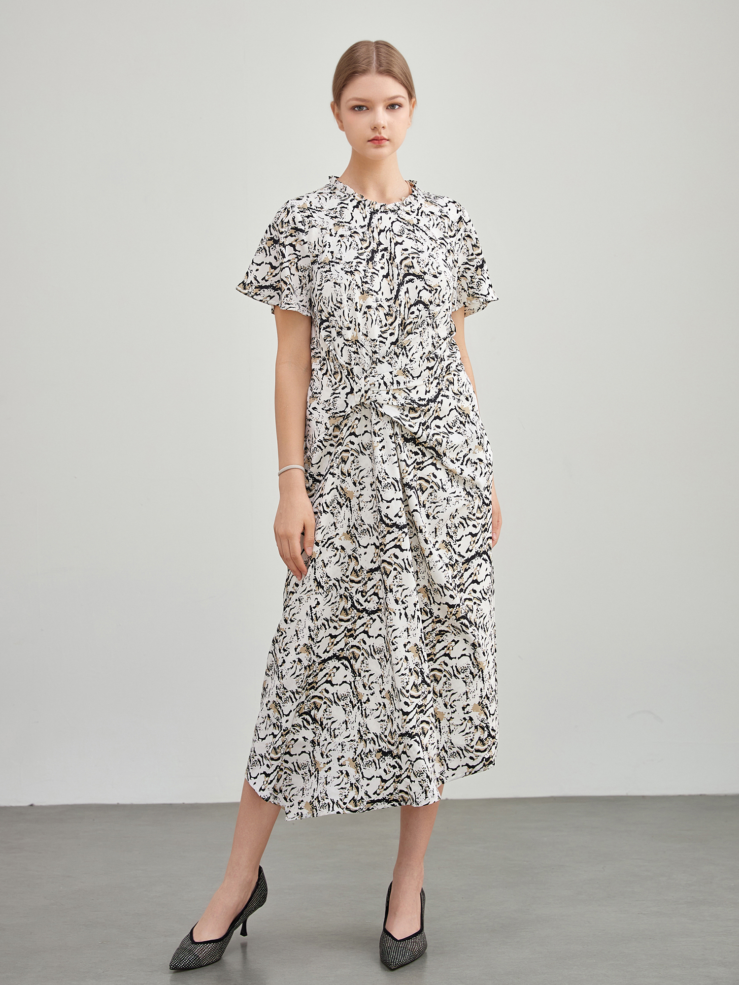 mi-tu 印花圓領連身裙