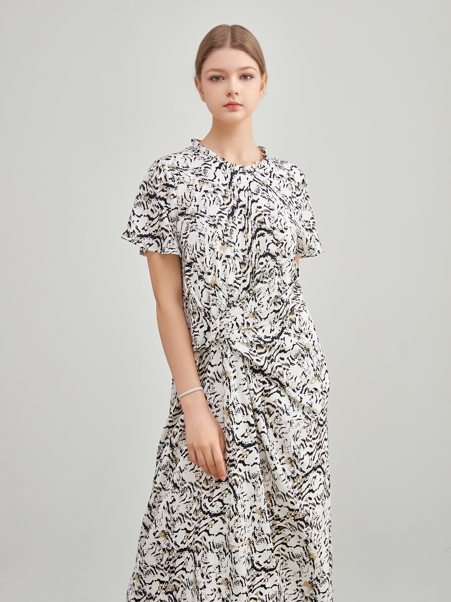 mi-tu 印花圓領連身裙