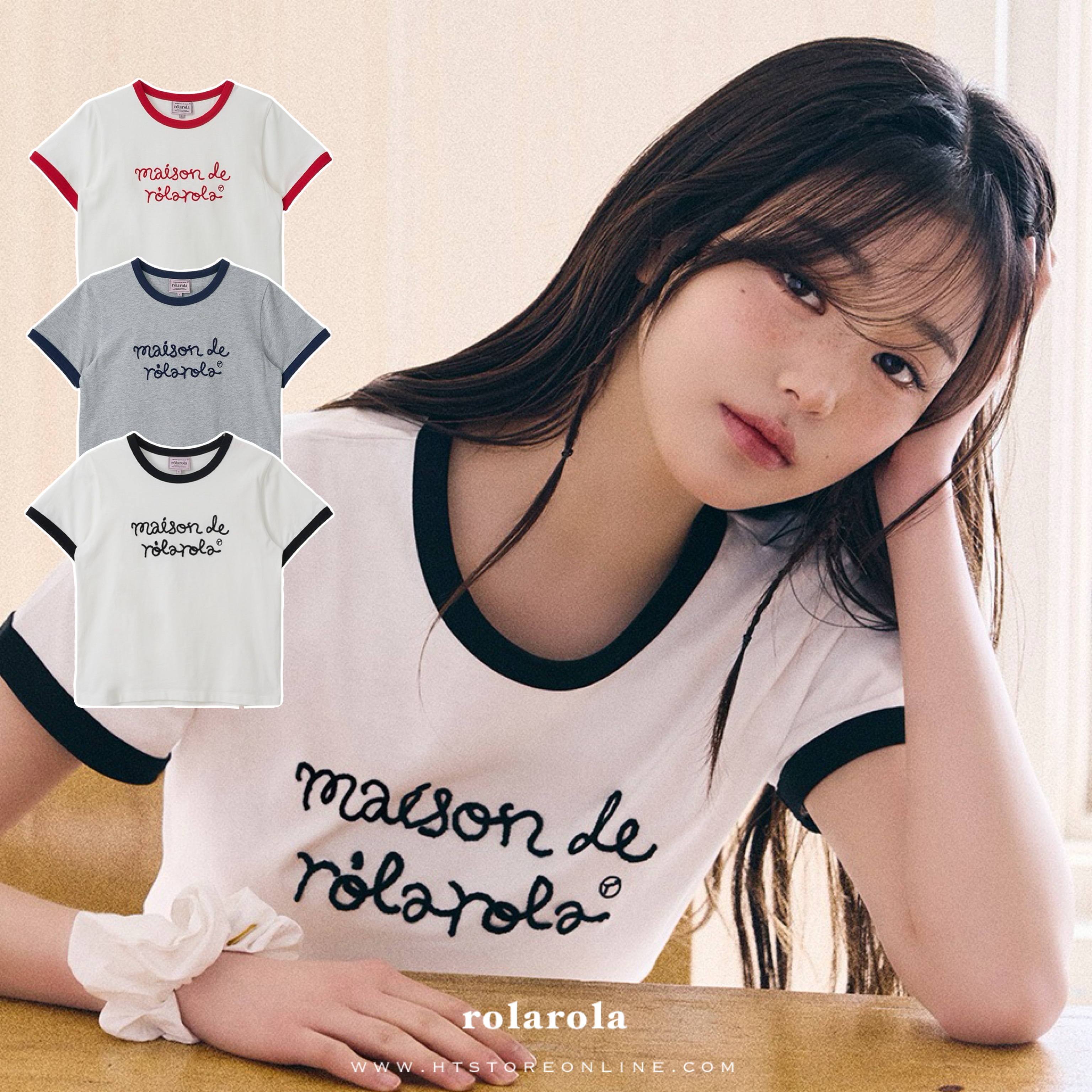 張員瑛同款!ROLAROLA MAISON DE ROLA RINGER T-SHIRT (2 Colours