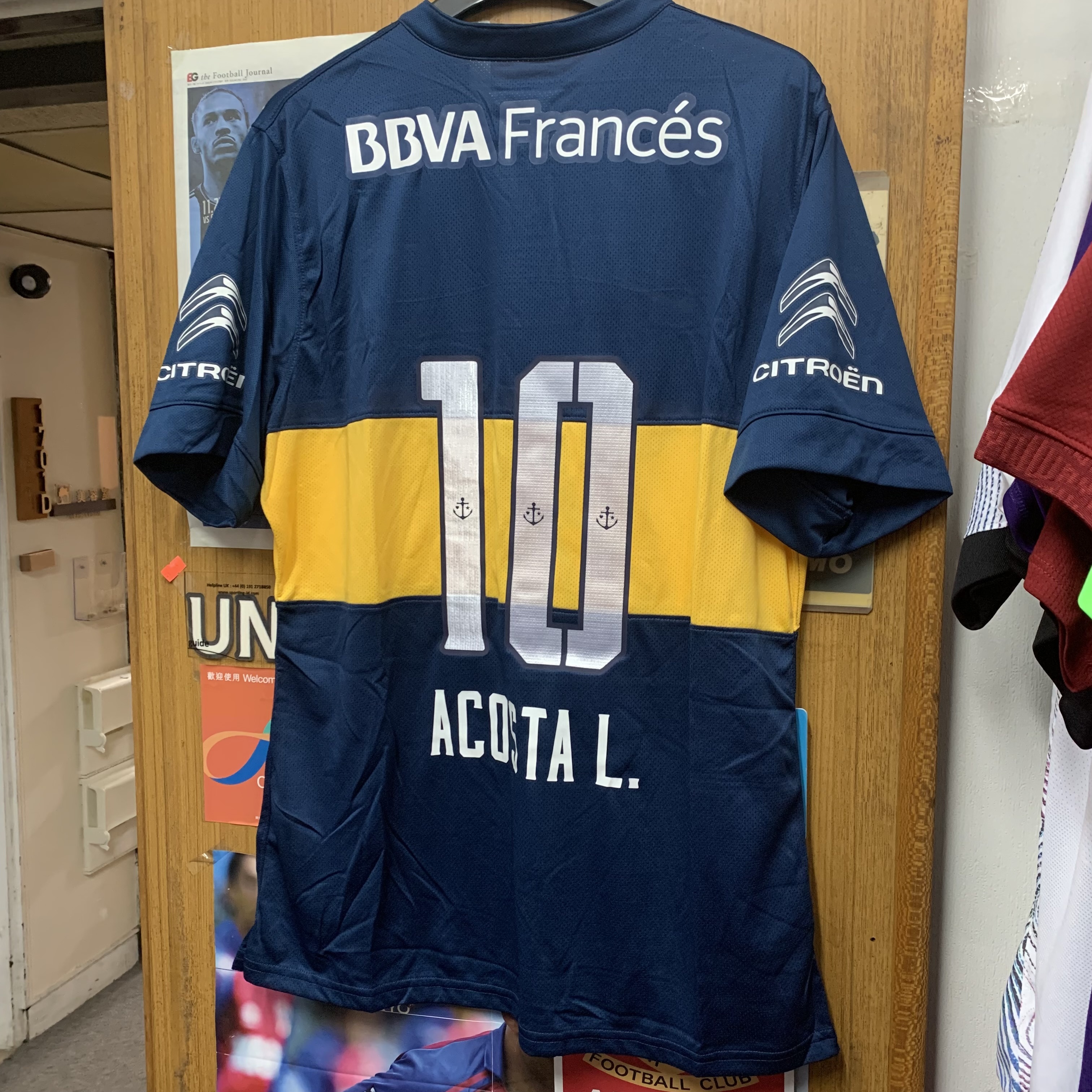 2014 Boca Juniors Authentic Match Home Shirt with 10 ACOSTA [Used, XL 90% New]