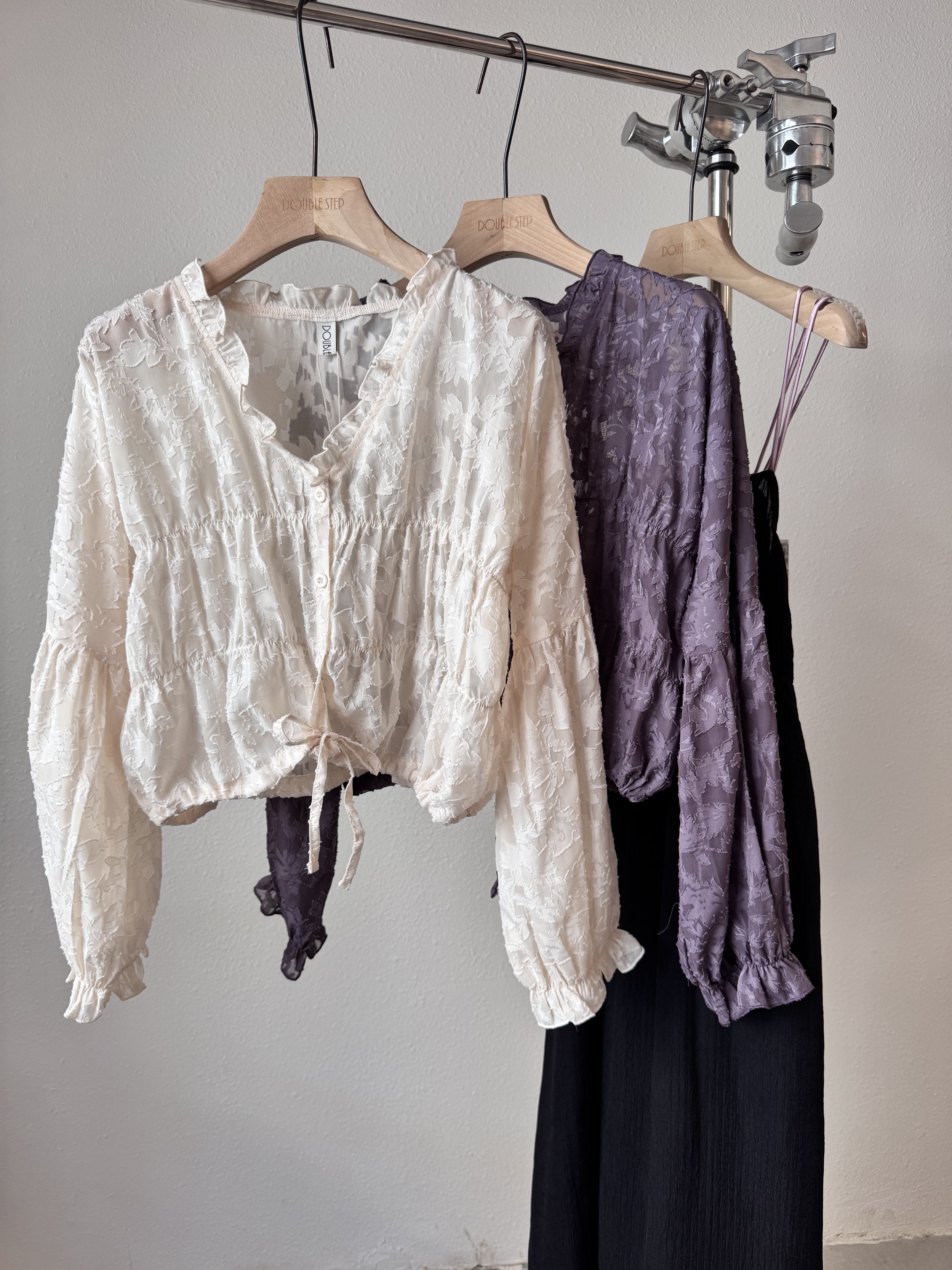 提花雪紡輕柔罩衫 - JK52560