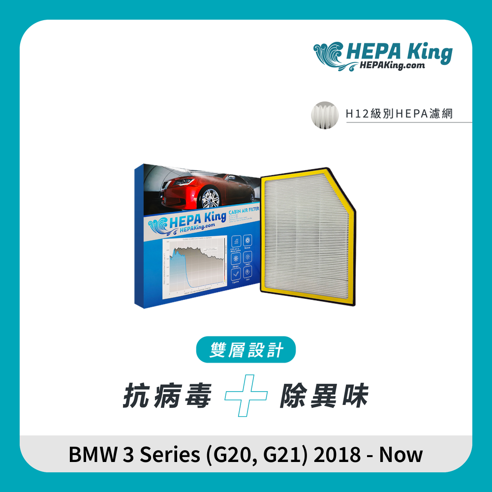 HEPA KING BMW 3 Series (G20, G21) 2018 - Now HEPA + 蜂窩納米礦晶 冷氣濾網