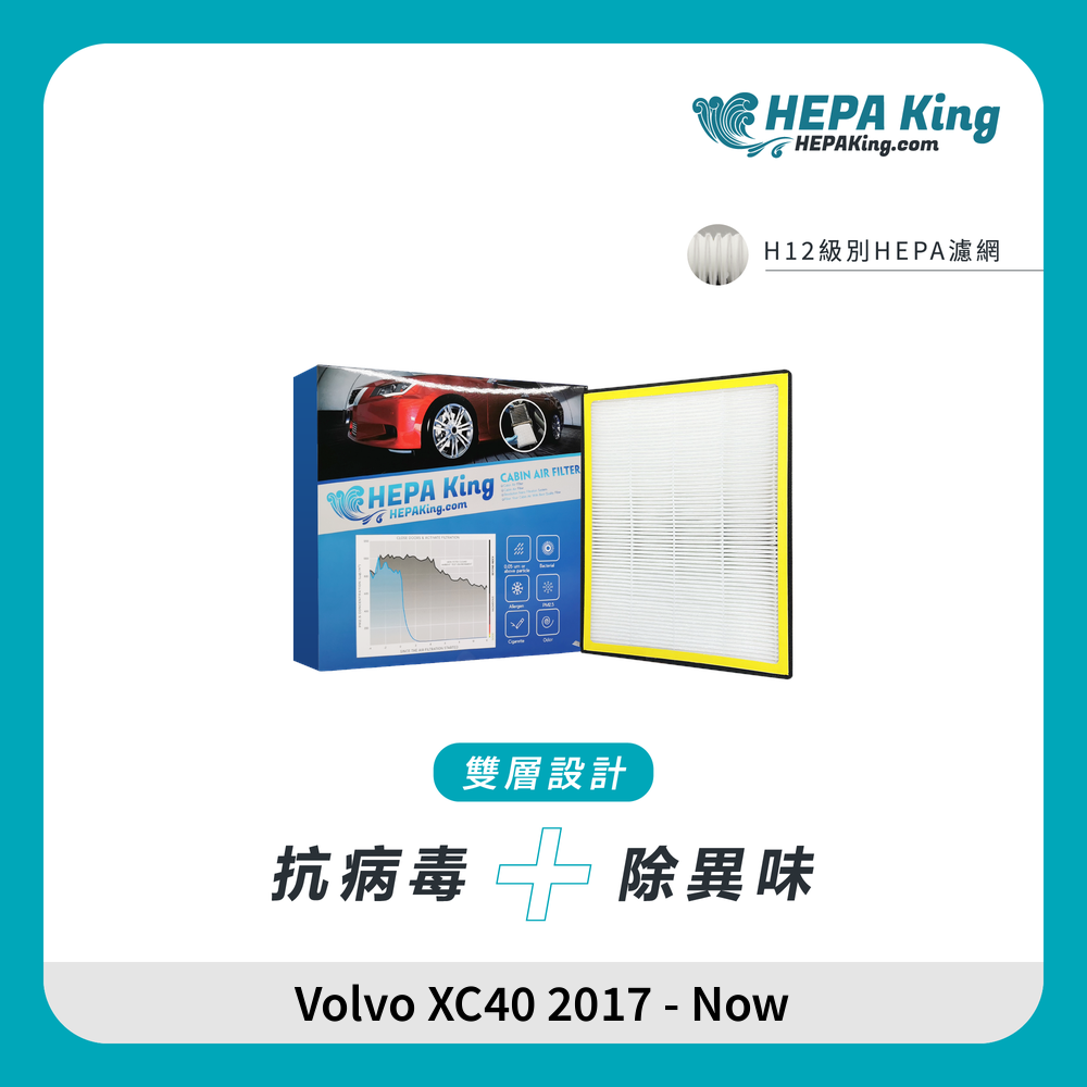 HEPA KING Volvo XC40 2017 - Now HEPA + 蜂窩納米礦晶 冷氣濾網
