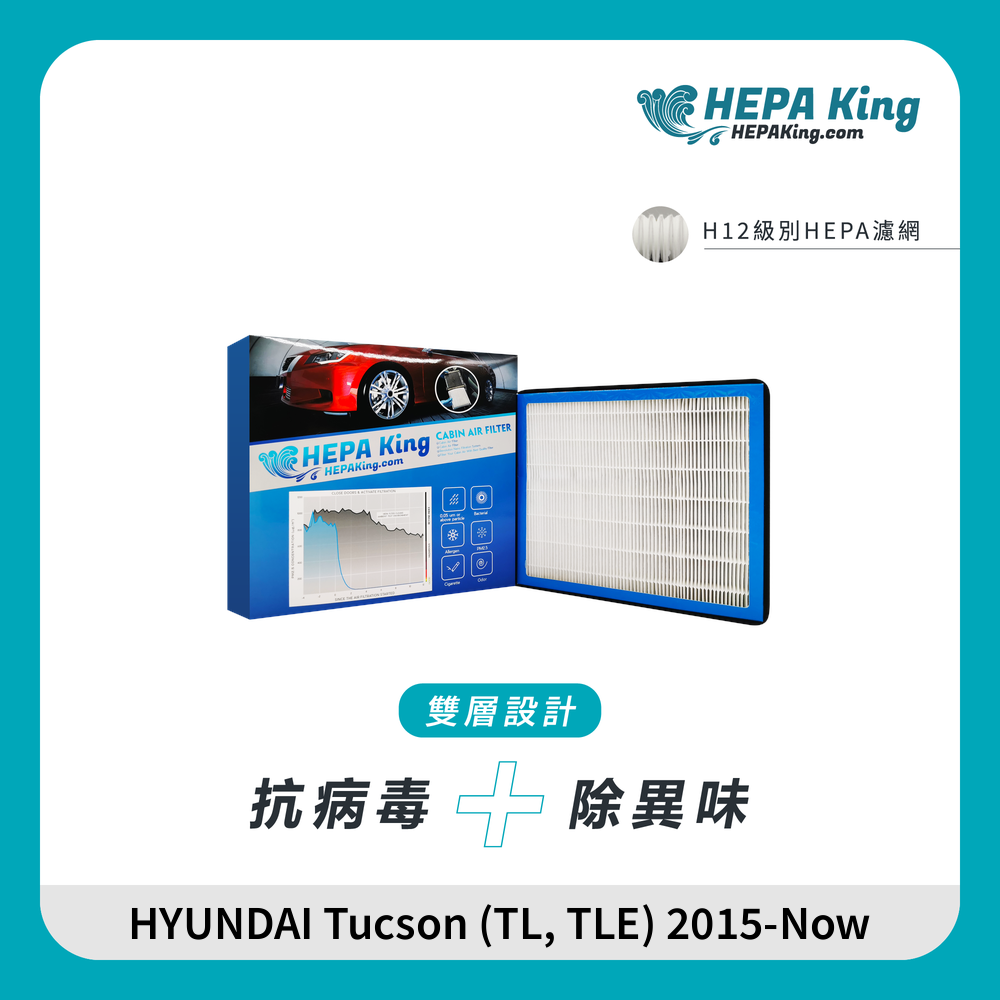 HEPA KING HYUNDAI Tucson (TL, TLE) 2015-Now HEPA + 蜂窩納米礦晶 冷氣濾網