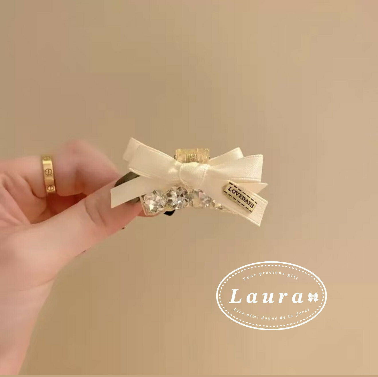 G09水鑽蝴蝶結抓夾【單支】