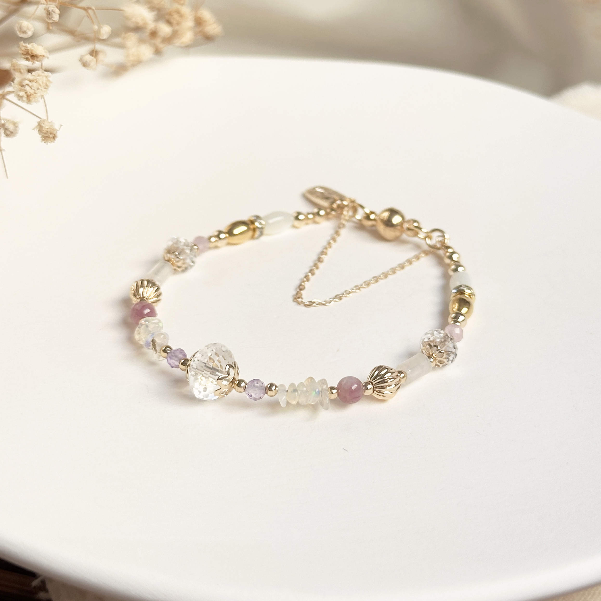 生日花 • 玖月拾柒 • 錦葵 – 白水晶 – 手鍊