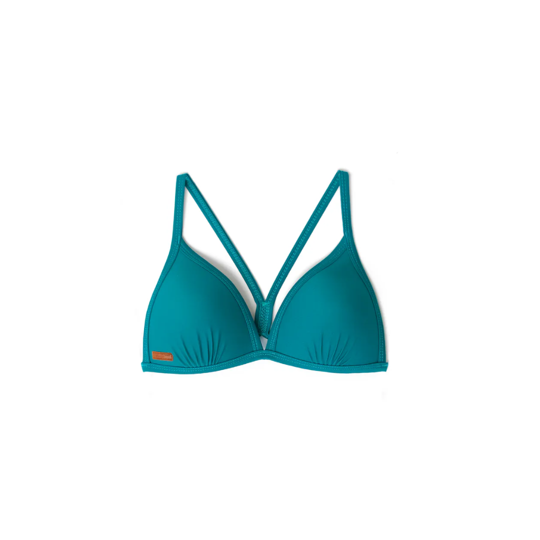 ▲Muiiswim UPV 三角美胸綁帶上衣 深湖藍