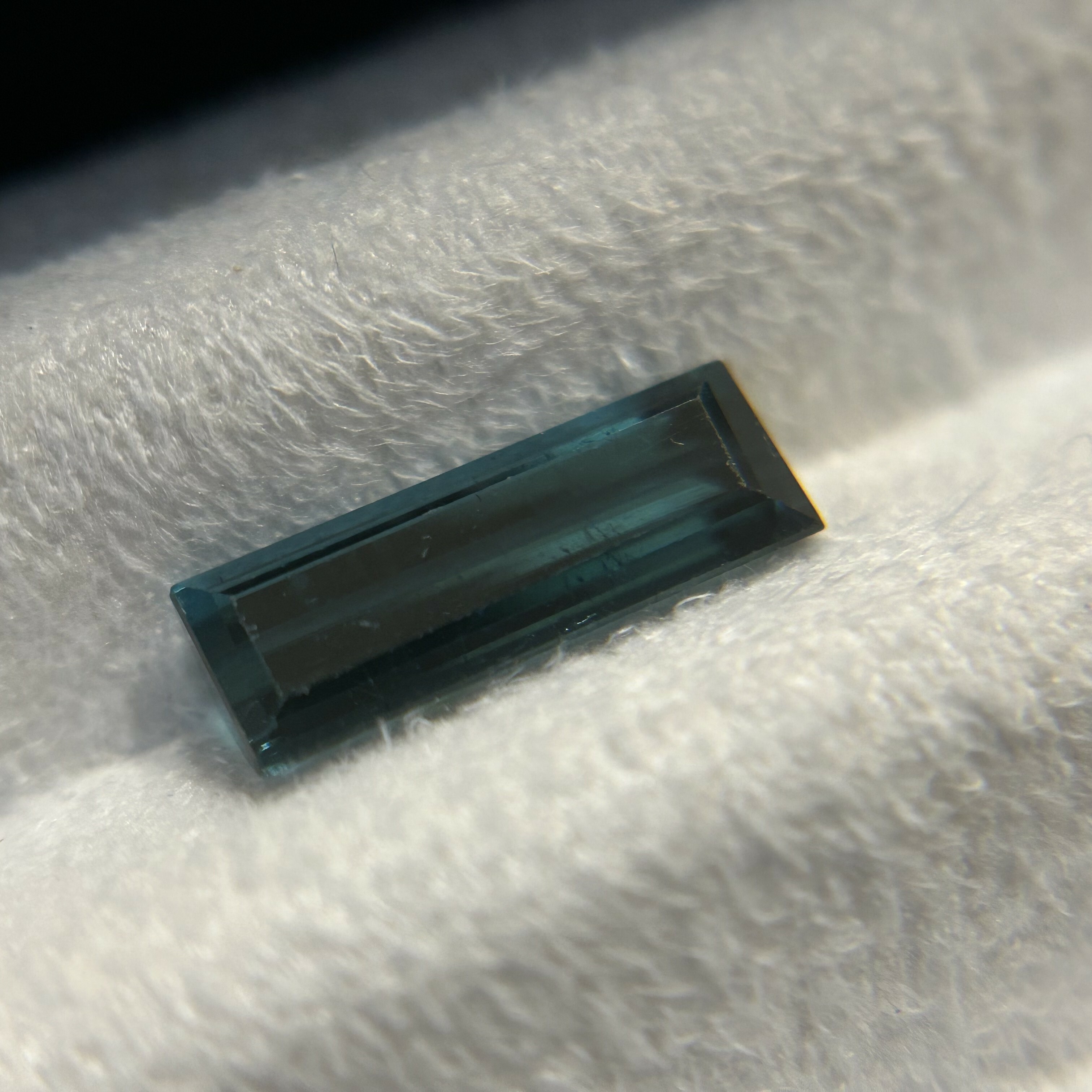 【訂製】直梯形靛藍碧璽18K項錬