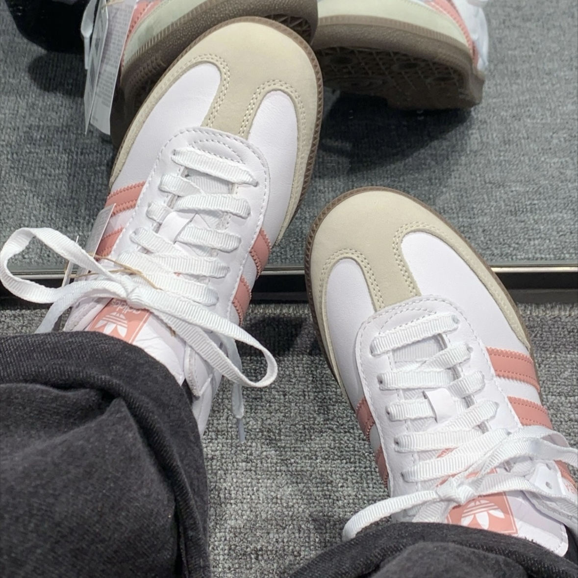 ADIDAS SAMBA OG 蜜桃粉 粉白 米白粉 焦糖底 休閒 女鞋 JI2677