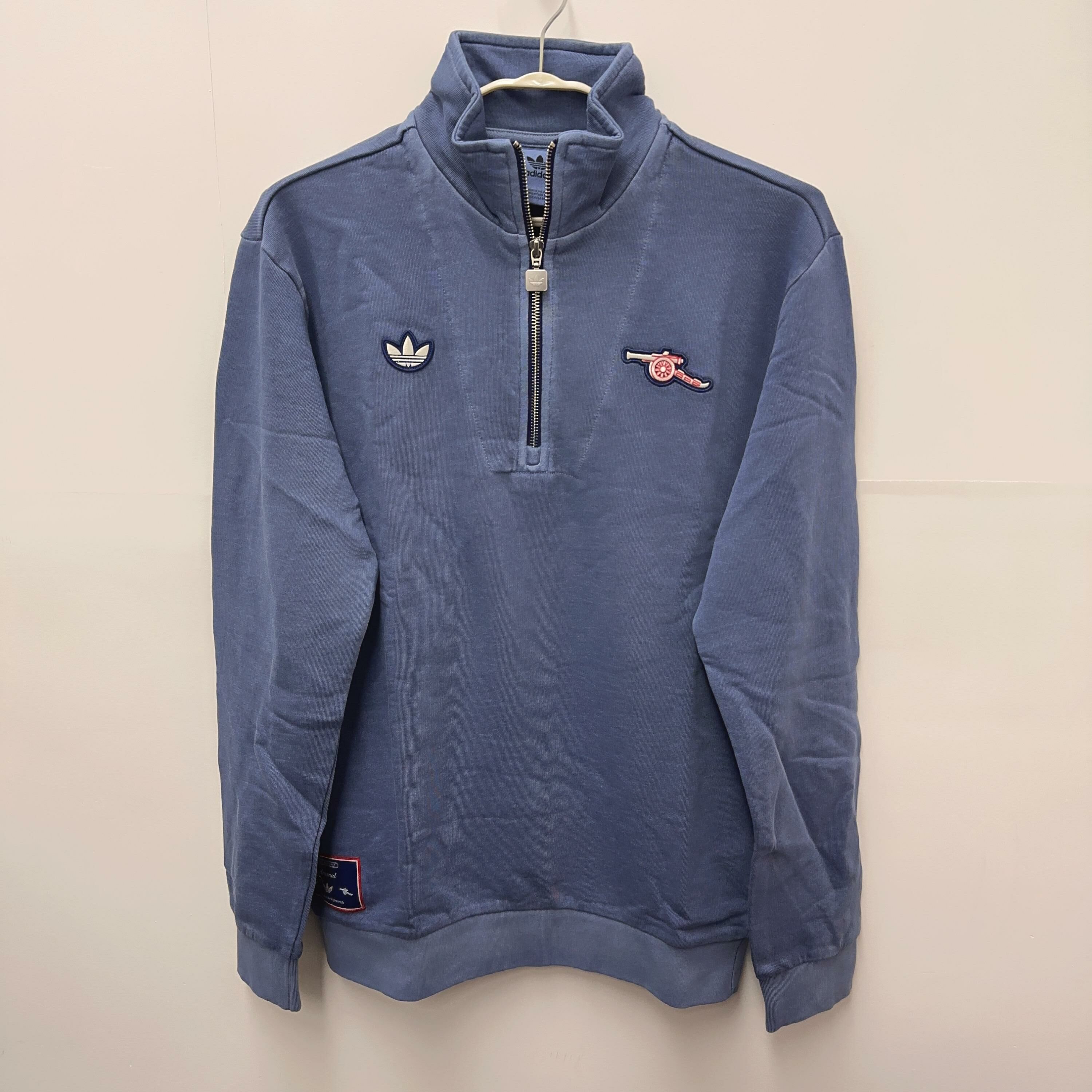 阿仙奴Adidas三葉藍色半胸拉鏈長袖衫